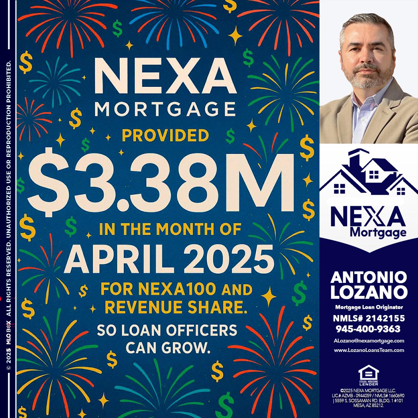 $3.38M - Antonio Lozano -Mortgage Loan Originator