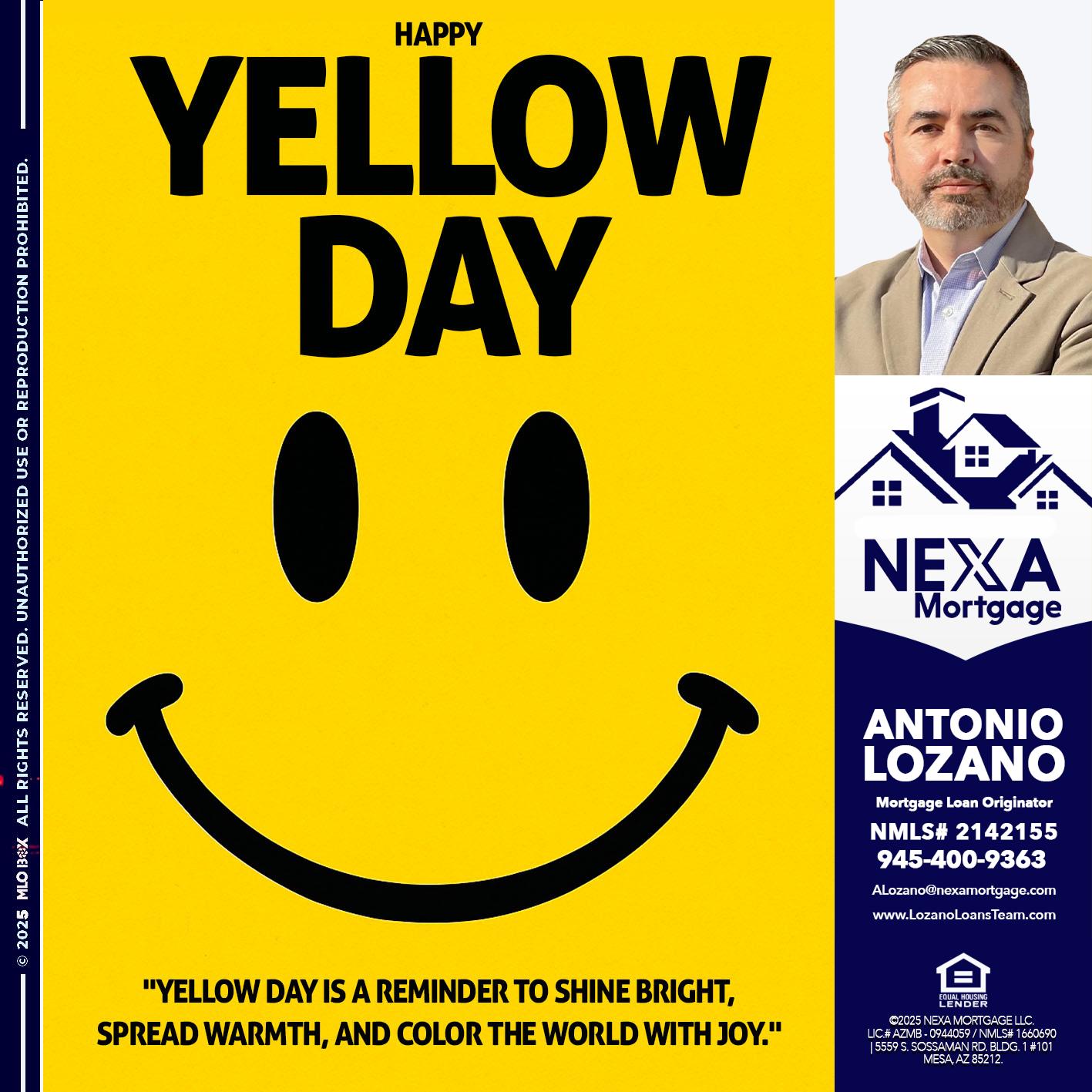 YELLOW DAY - Antonio Lozano -Mortgage Loan Originator