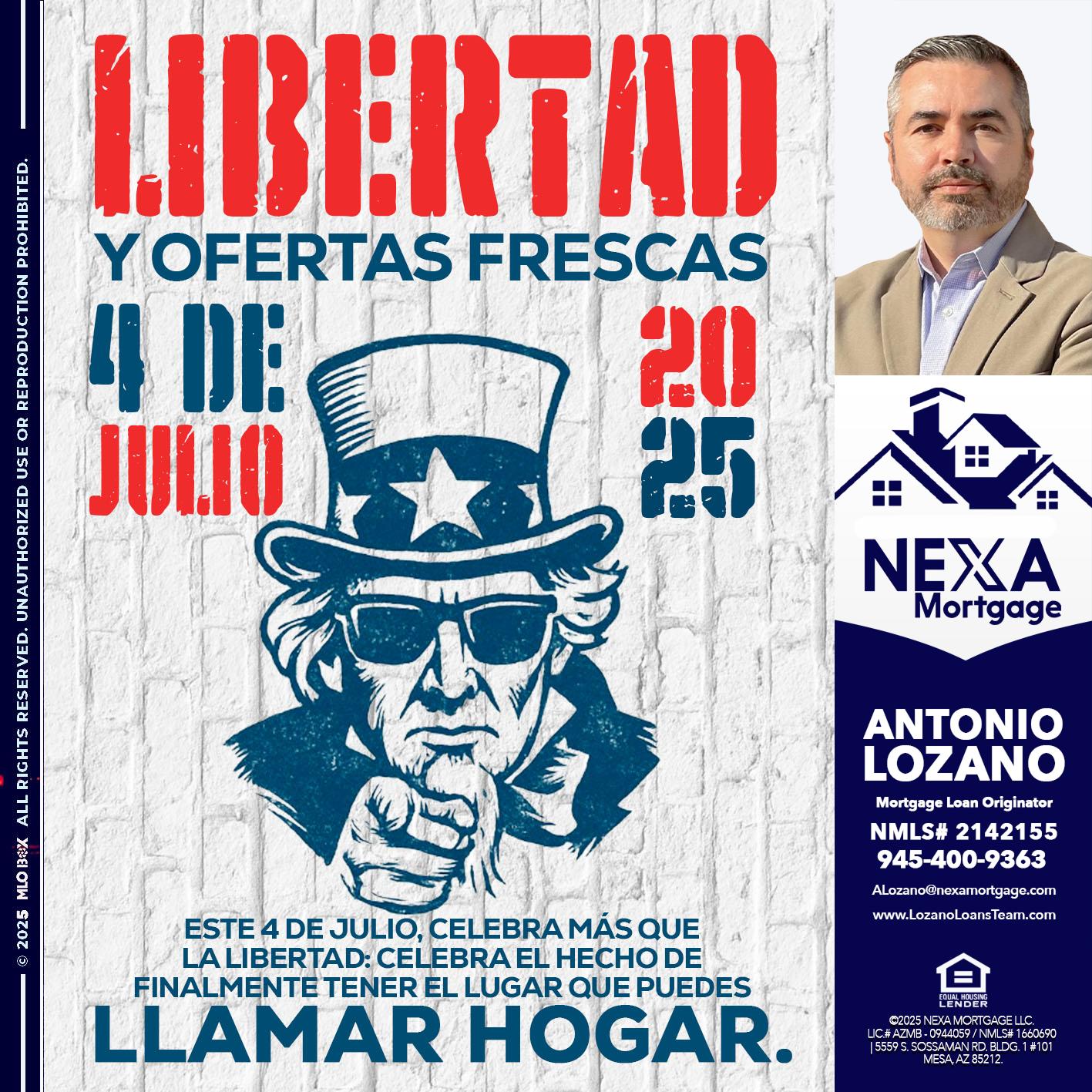 LIBERTAD - Antonio Lozano -Mortgage Loan Originator