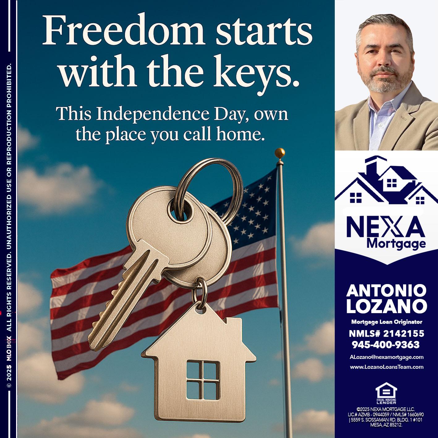 FREEDOM STARTS - Antonio Lozano -Mortgage Loan Originator