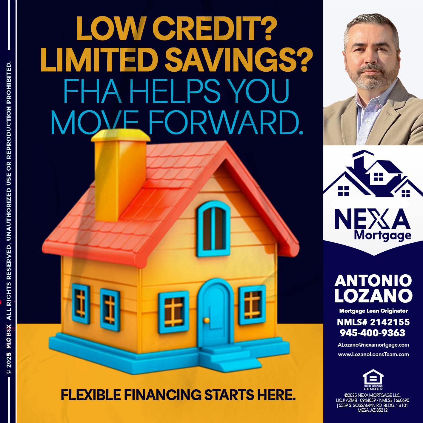LOW CREDIT? - Antonio Lozano -Mortgage Loan Originator