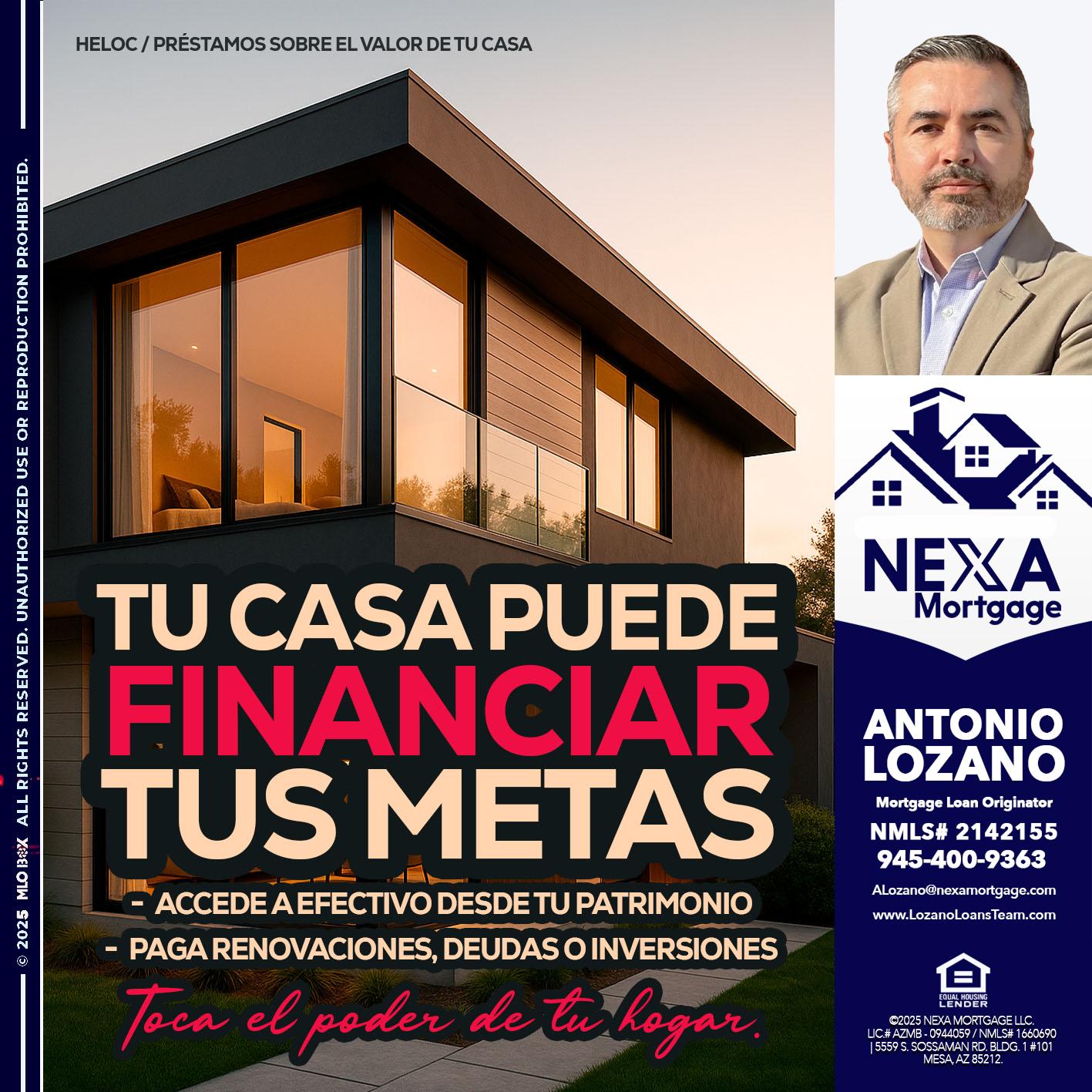 TU CASA PUEDE - Antonio Lozano -Mortgage Loan Originator