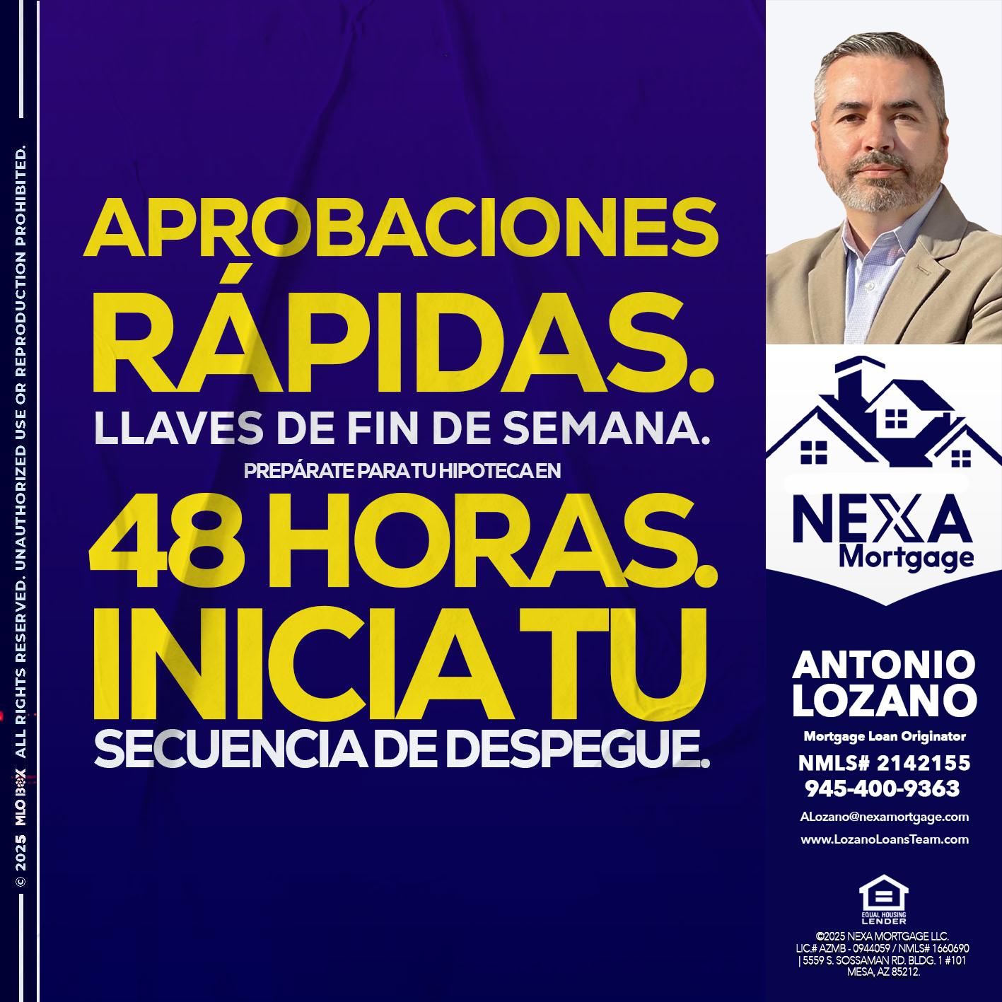 APROBACIONES - Antonio Lozano -Mortgage Loan Originator