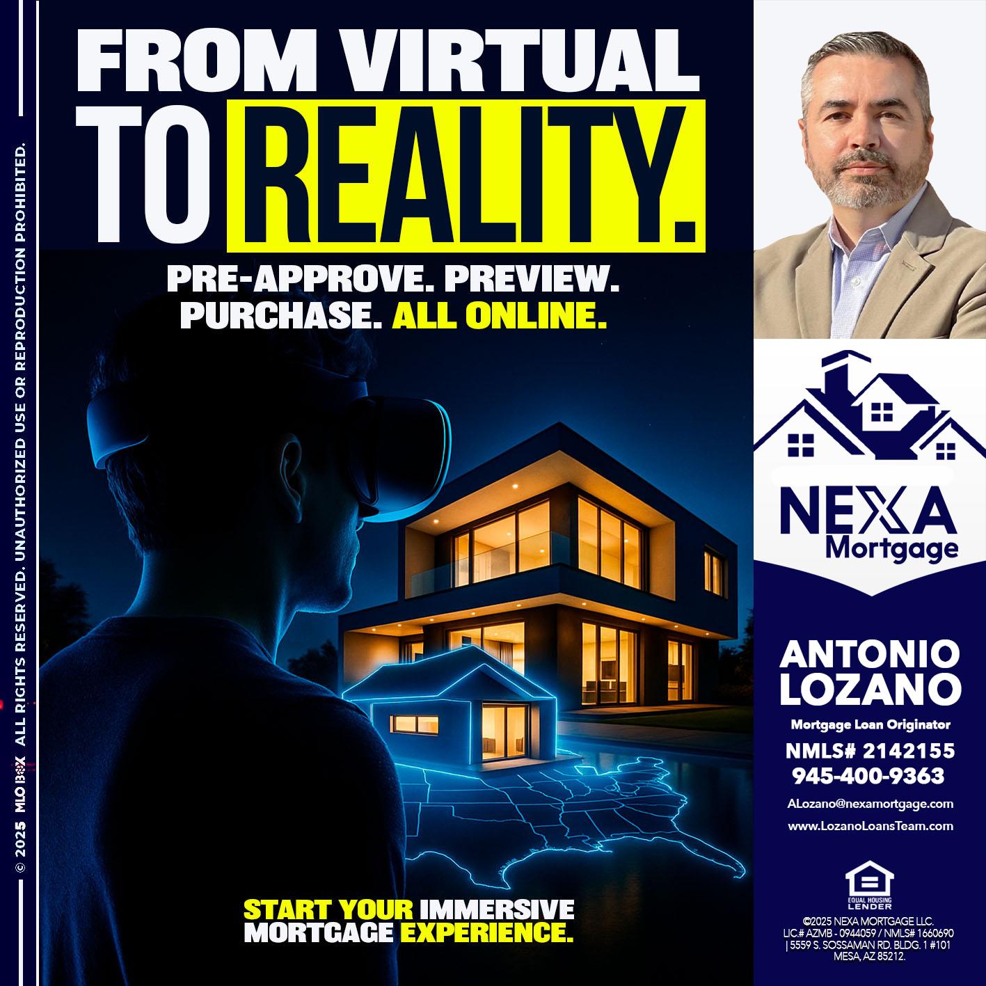 FROM VIRTUAL - Antonio Lozano -Mortgage Loan Originator