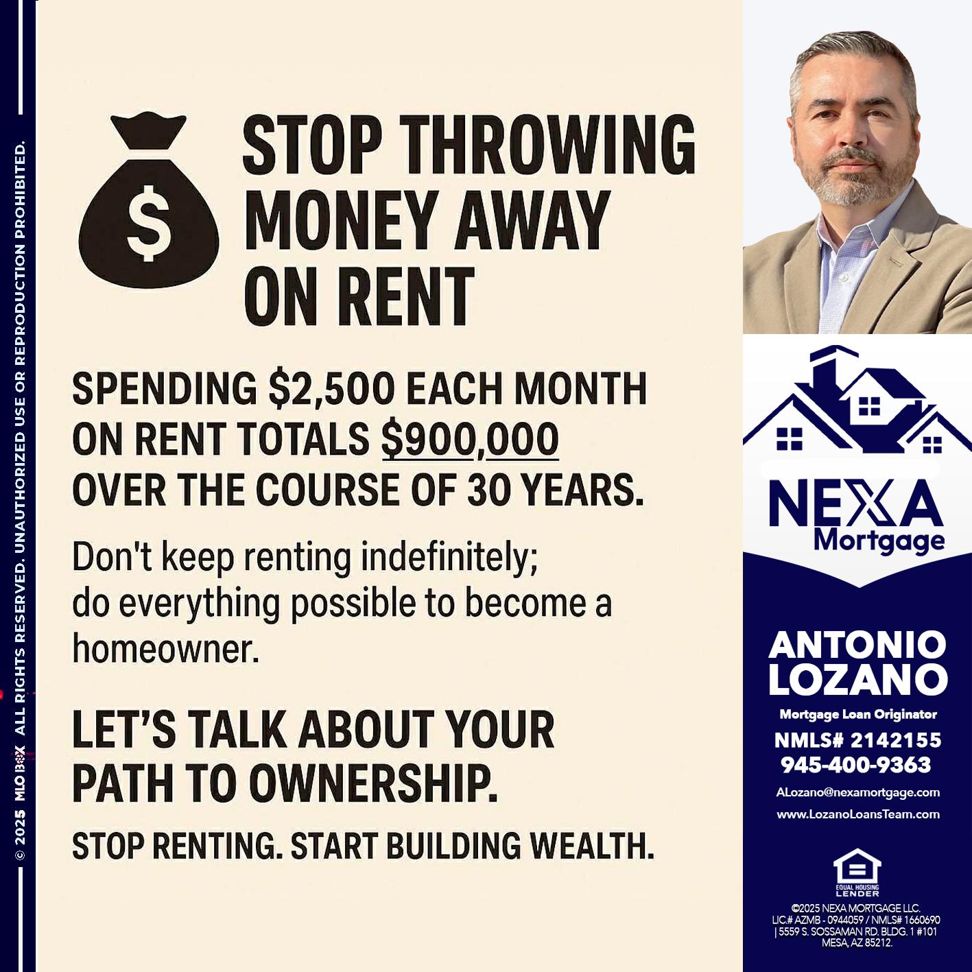 STOP THROWING - Antonio Lozano -Mortgage Loan Originator