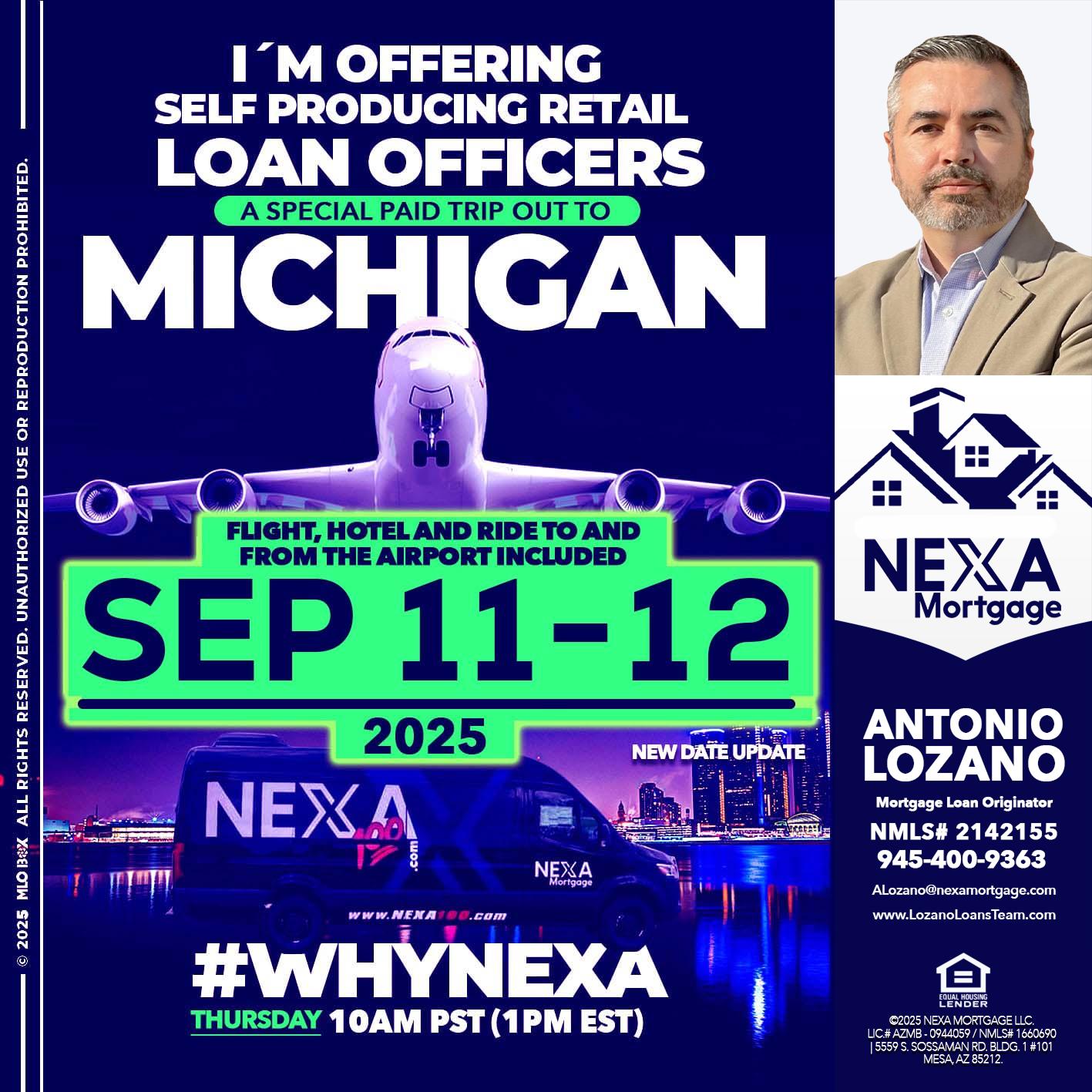 MICHIGAN TRIP - Antonio Lozano -Mortgage Loan Originator