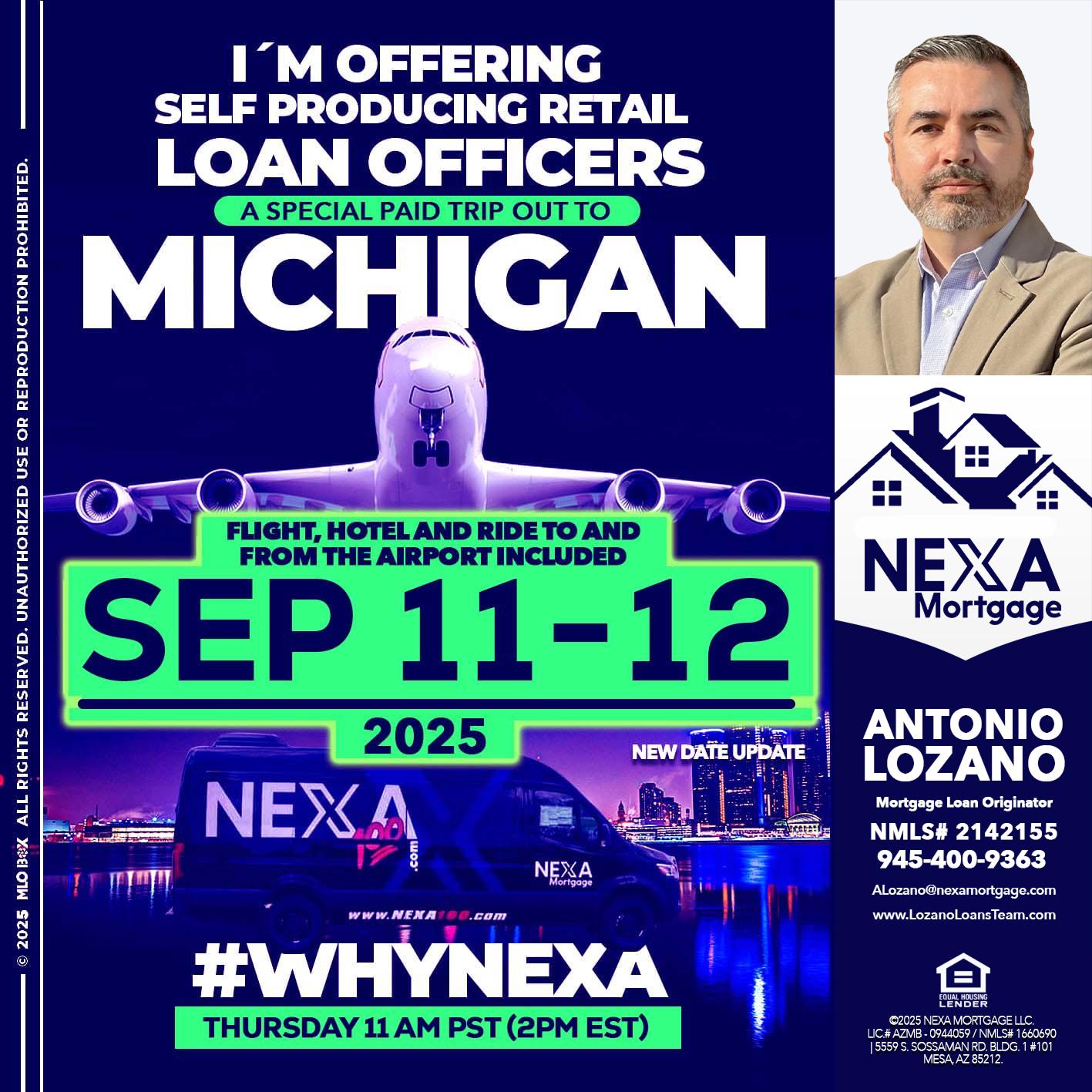 michigan sep 11-12 - Antonio Lozano -Mortgage Loan Originator
