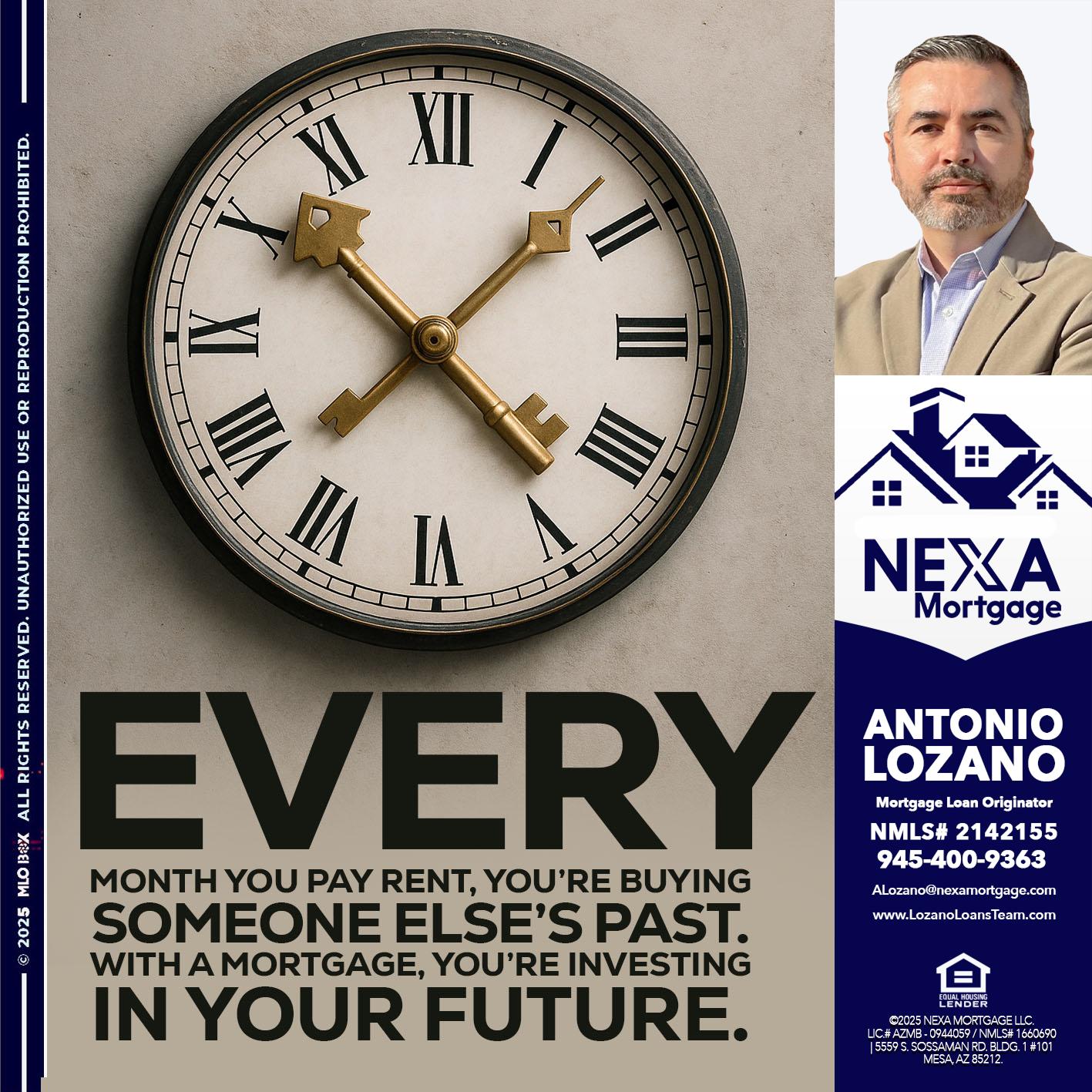 EVERY MONTH - Antonio Lozano -Mortgage Loan Originator