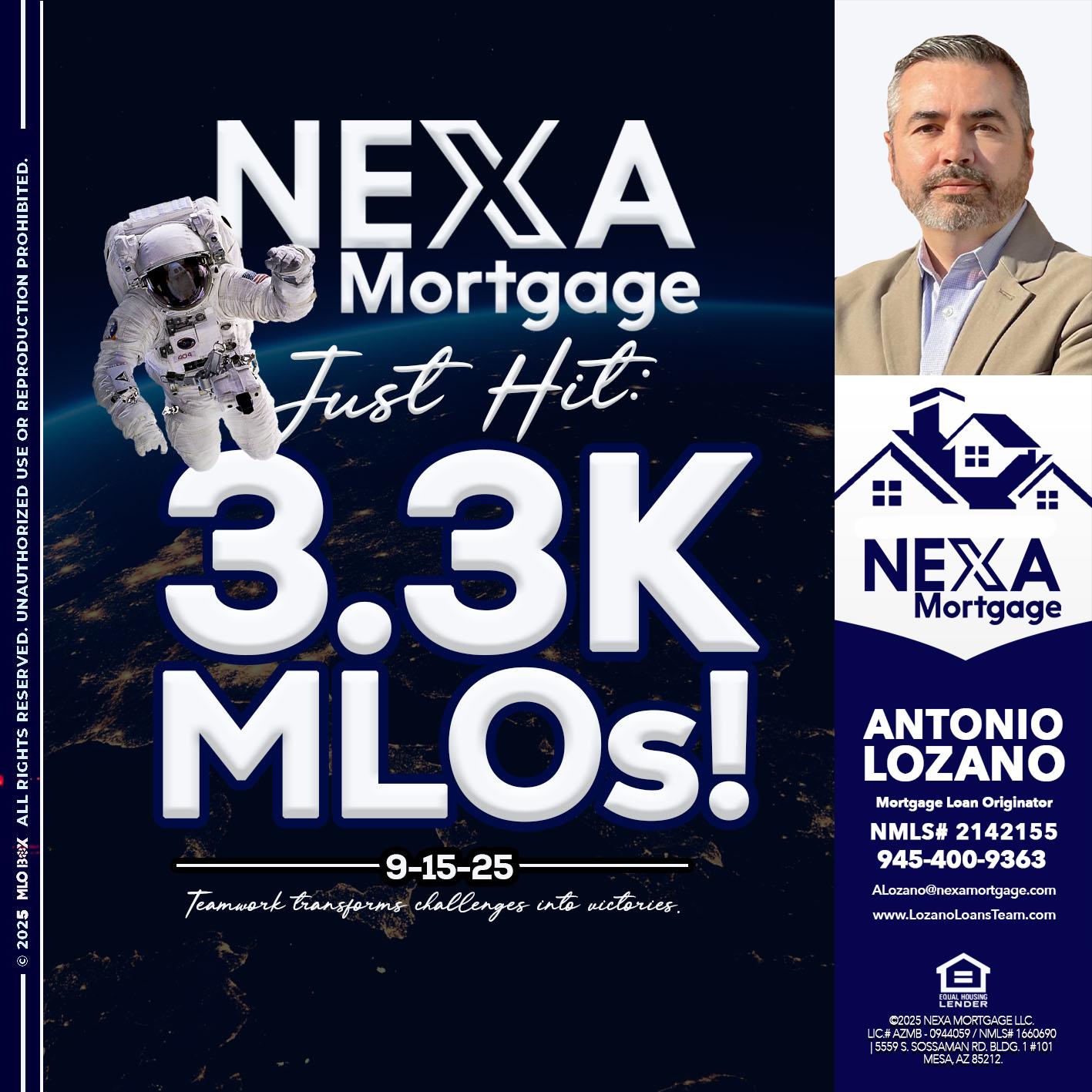 3.3K - Antonio Lozano -Mortgage Loan Originator