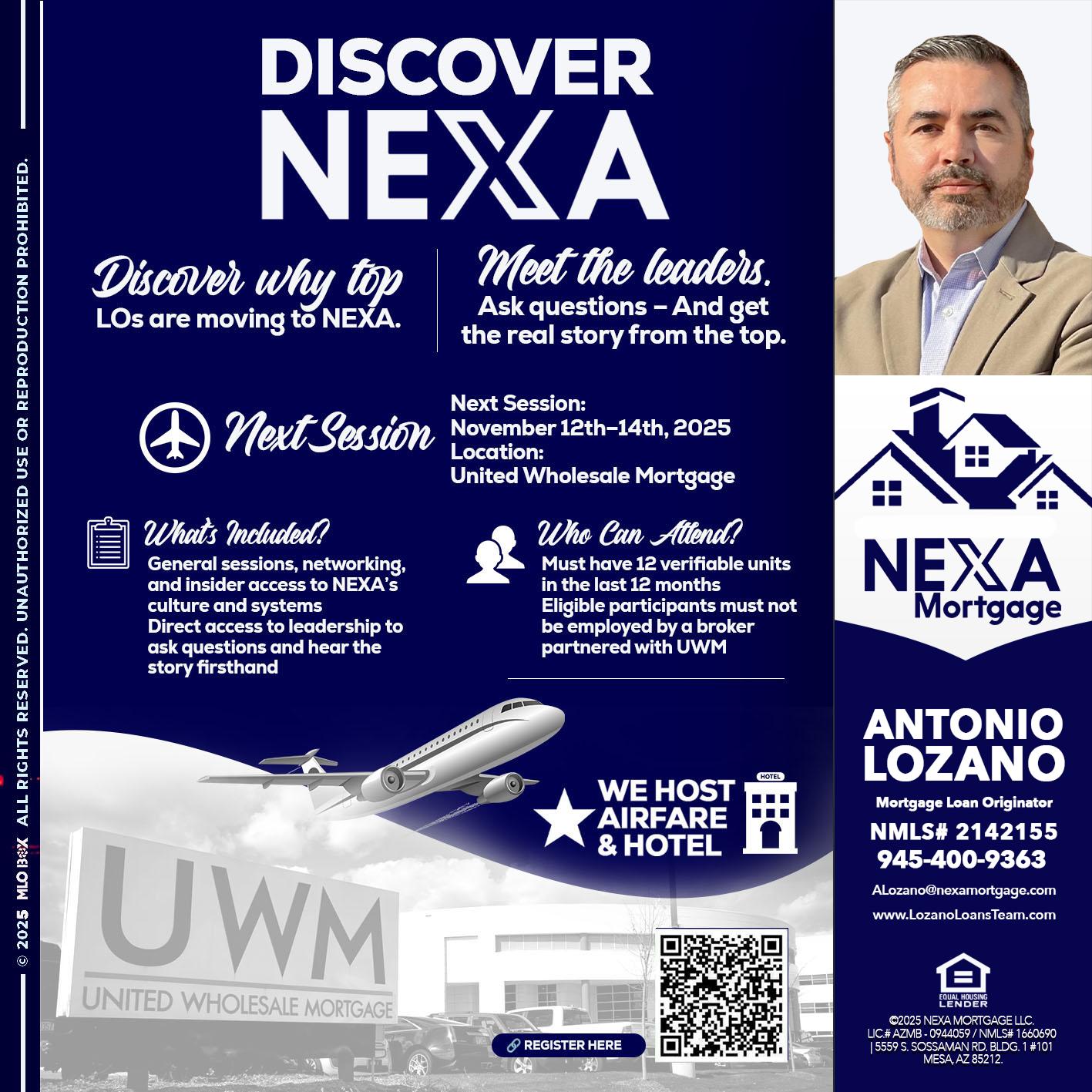 DISCOVER NEXA - Antonio Lozano -Mortgage Loan Originator