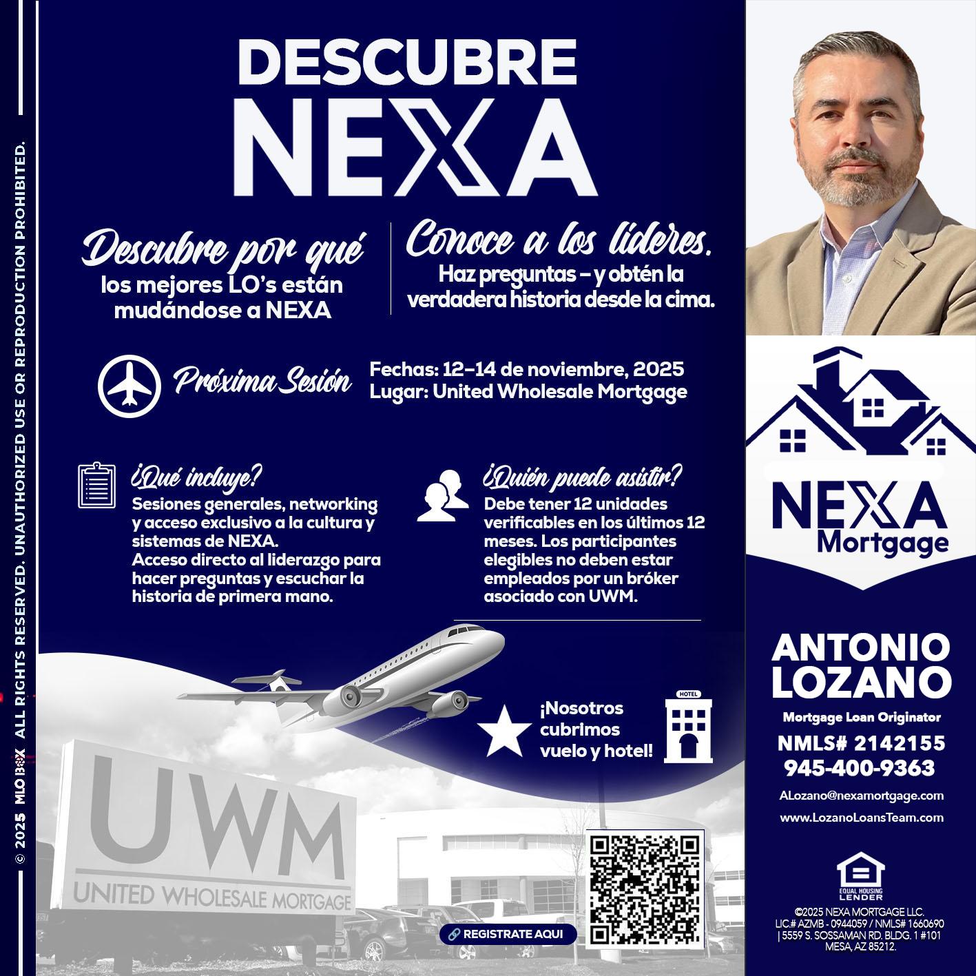 DESCUBRE NEXA - Antonio Lozano -Mortgage Loan Originator