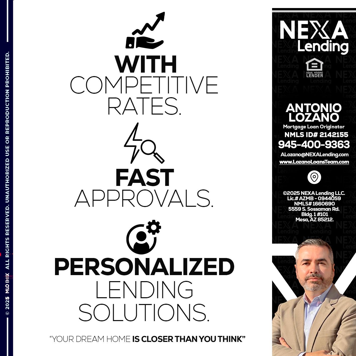 WITH COMPETITIVES RATES - Antonio Lozano -Mortgage Loan Originator