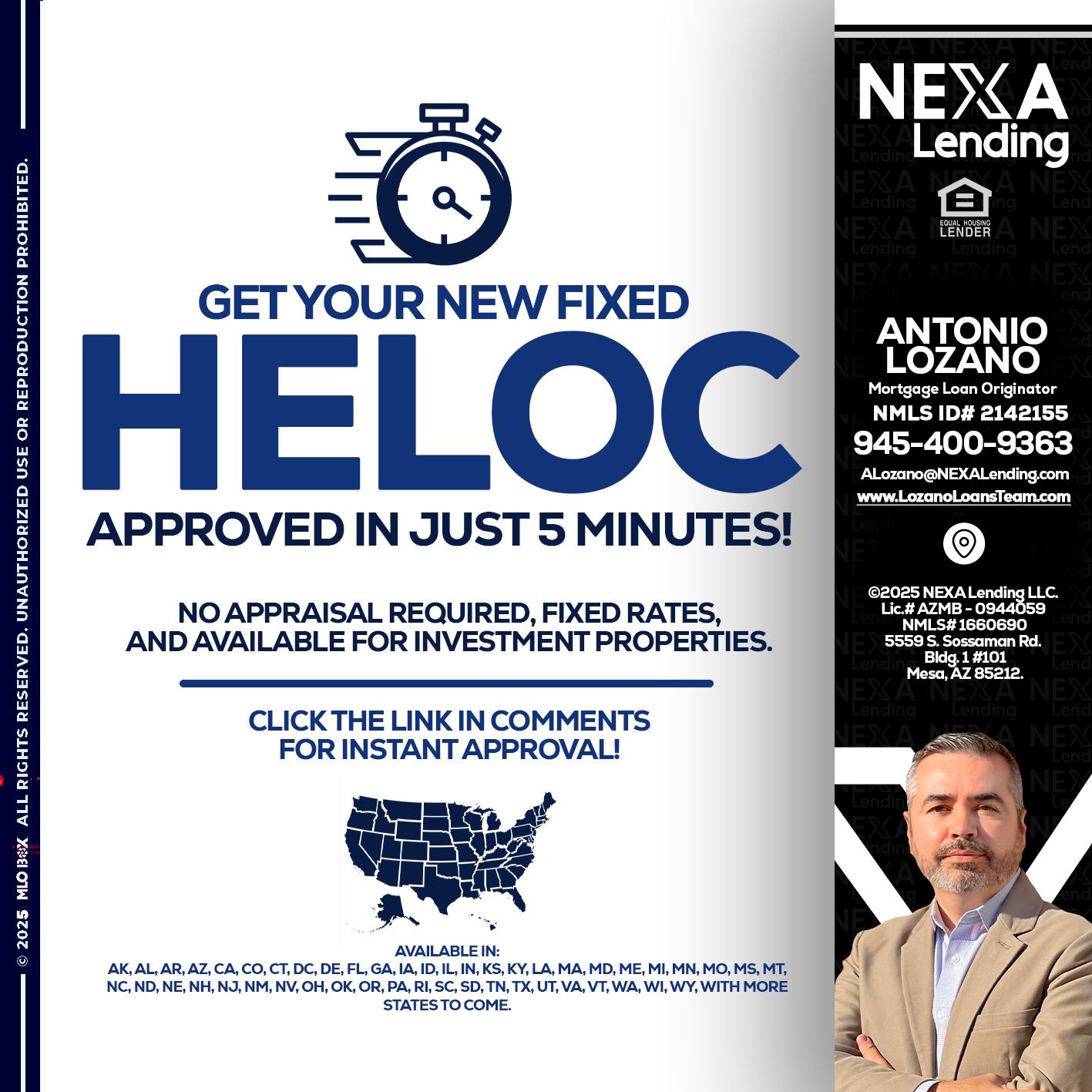 HELOC - Antonio Lozano -Mortgage Loan Originator