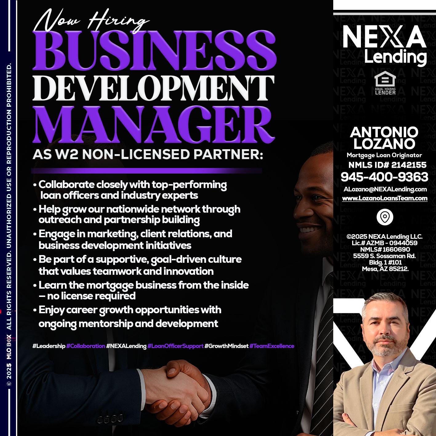 NOW HIRING - Antonio Lozano -Mortgage Loan Originator