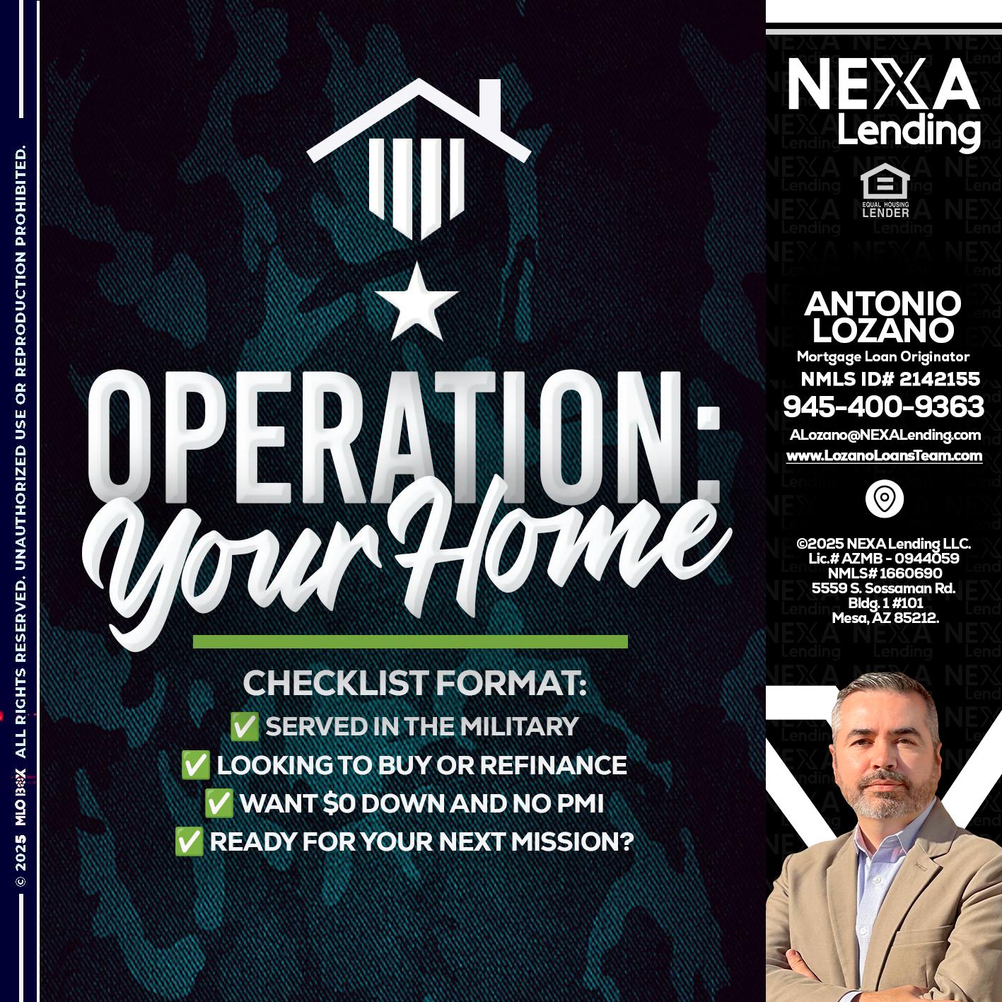 OPERATION YOUR HOME - Antonio Lozano -Mortgage Loan Originator