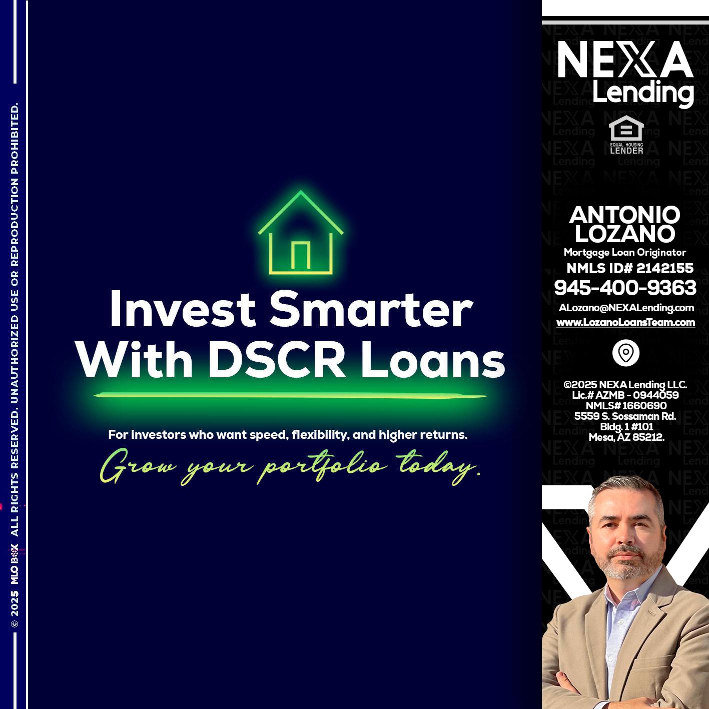 DSCR - Antonio Lozano -Mortgage Loan Originator