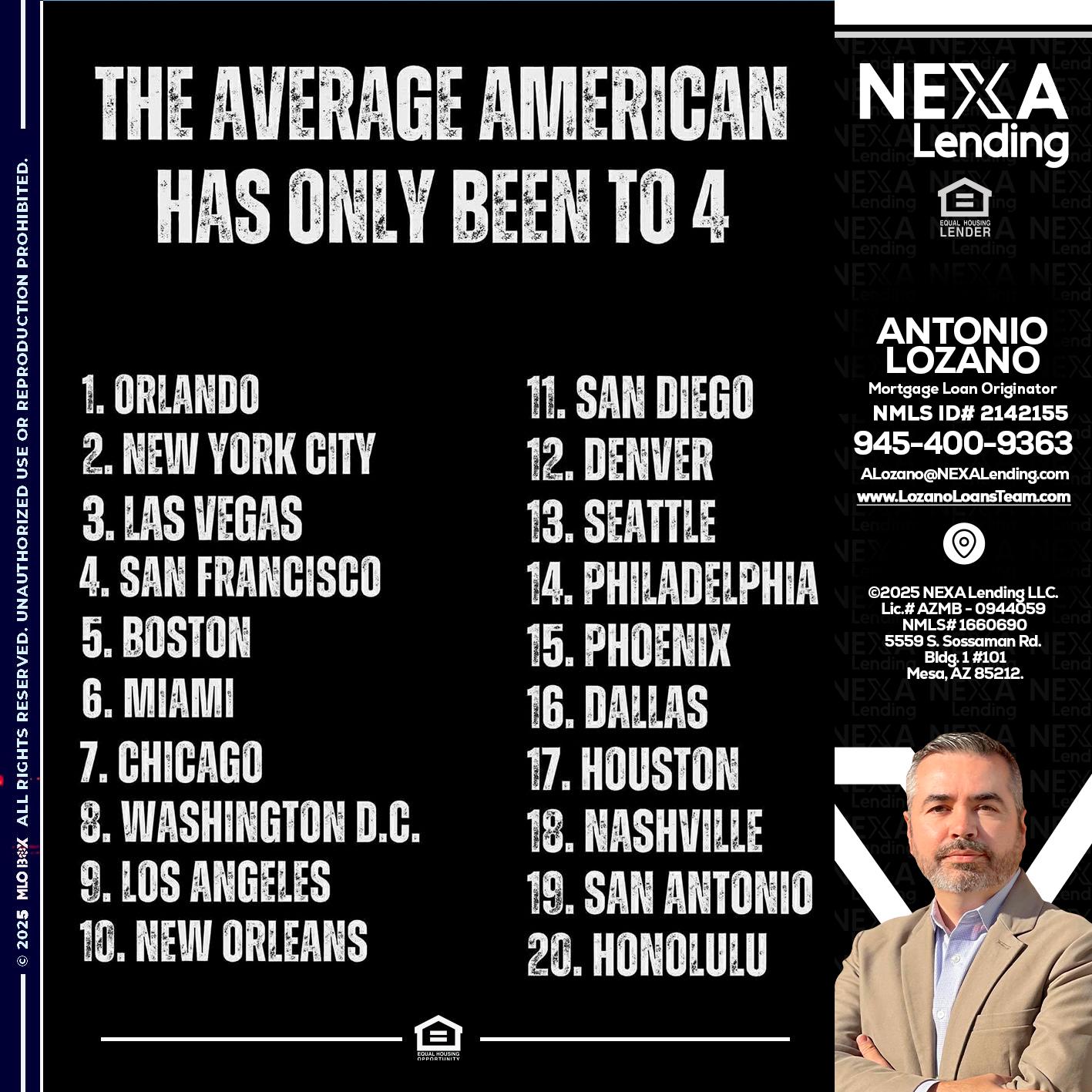 THE AVERAGE AMERICAN - Antonio Lozano -Mortgage Loan Originator