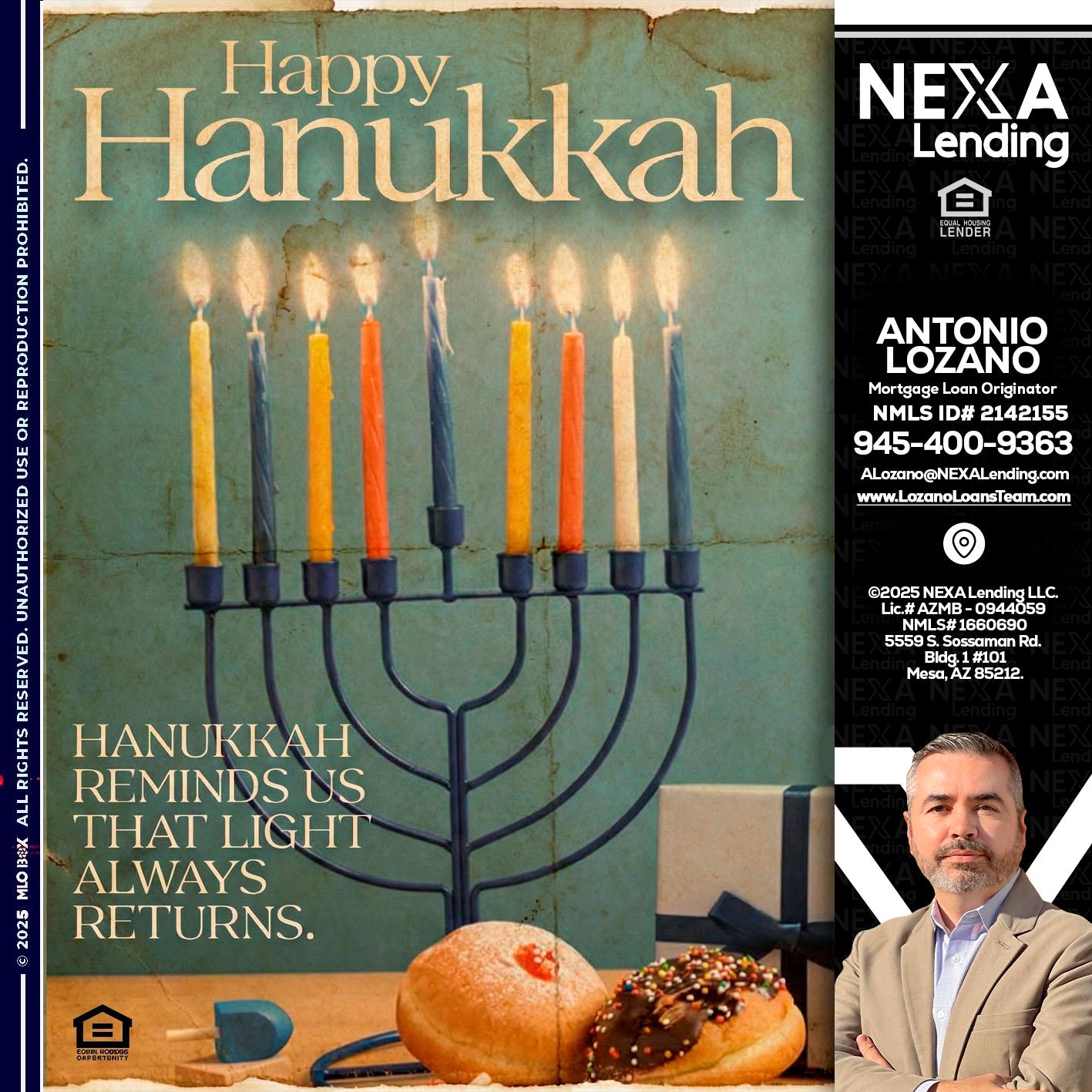 HAPPY HANUKKAH - Antonio Lozano -Mortgage Loan Originator