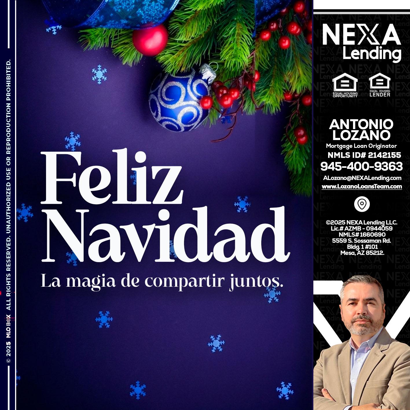 FELIZ NAVIDAD - Antonio Lozano -Mortgage Loan Originator