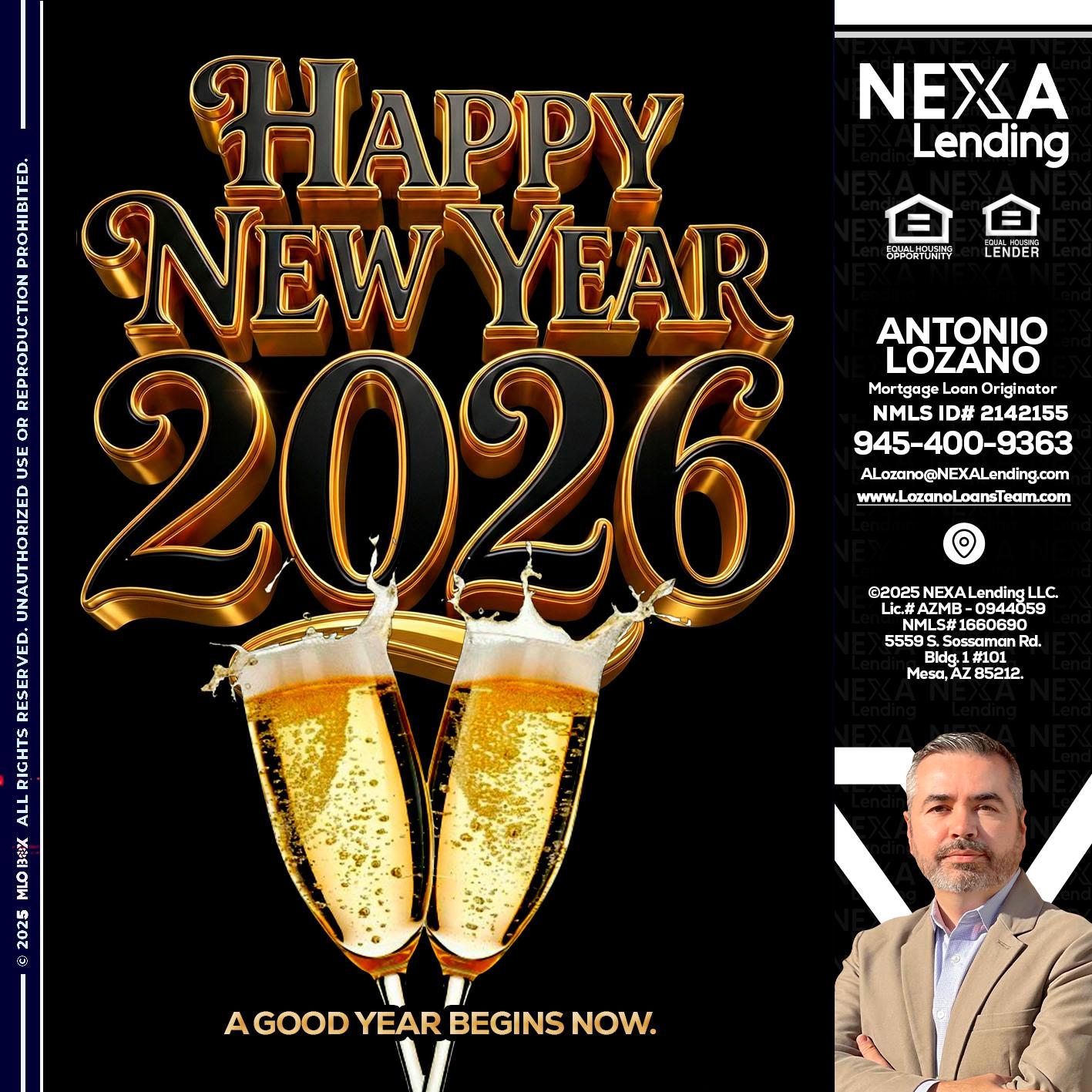 happy new year 2026 - Antonio Lozano -Mortgage Loan Originator
