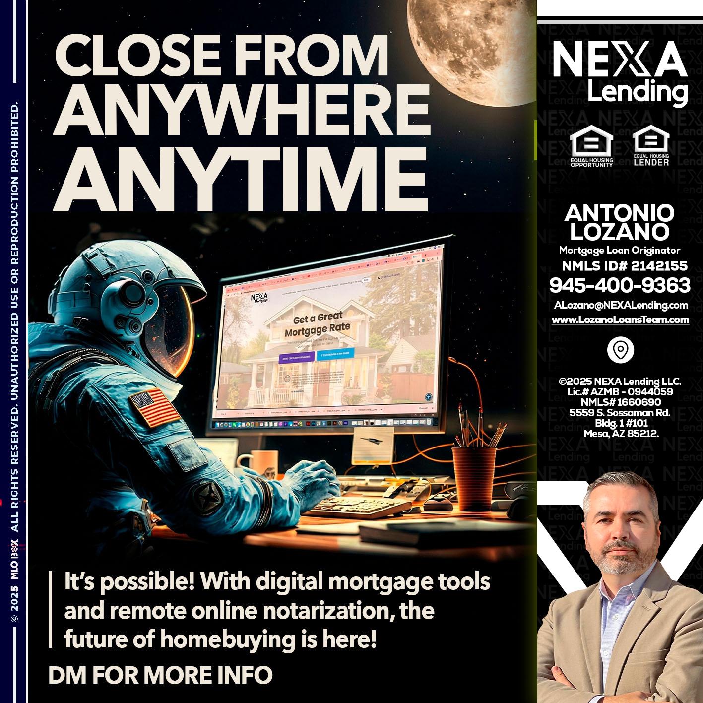 close from - Antonio Lozano -Mortgage Loan Originator