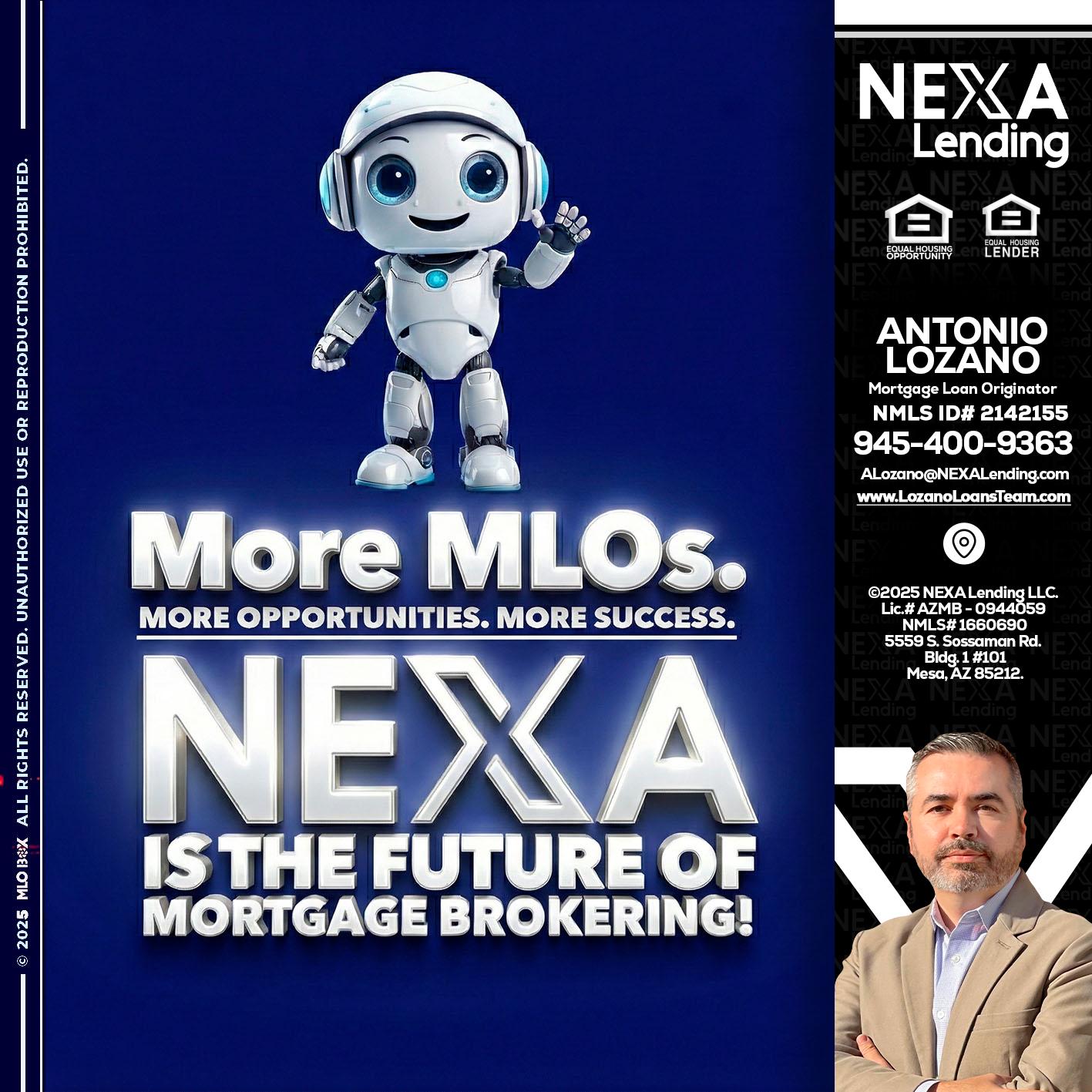 MORE MLOs - Antonio Lozano -Mortgage Loan Originator