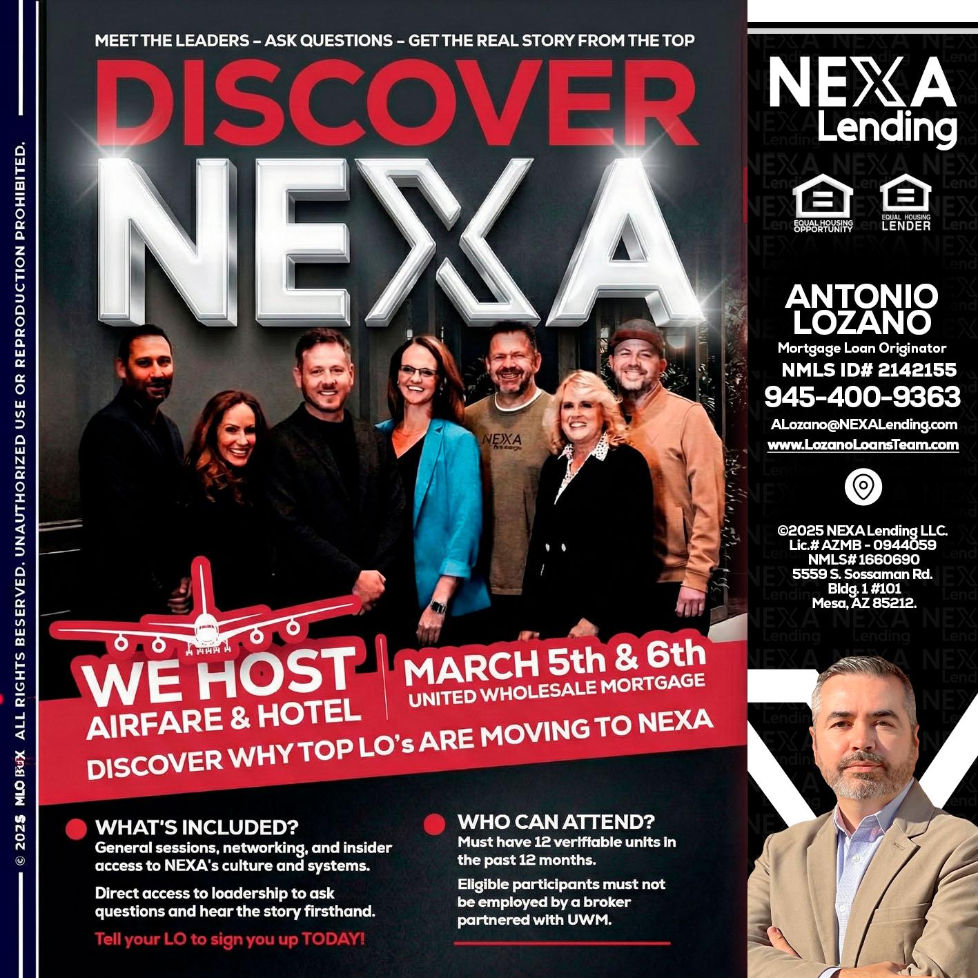 DISCOVER NEXA - Antonio Lozano -Mortgage Loan Originator