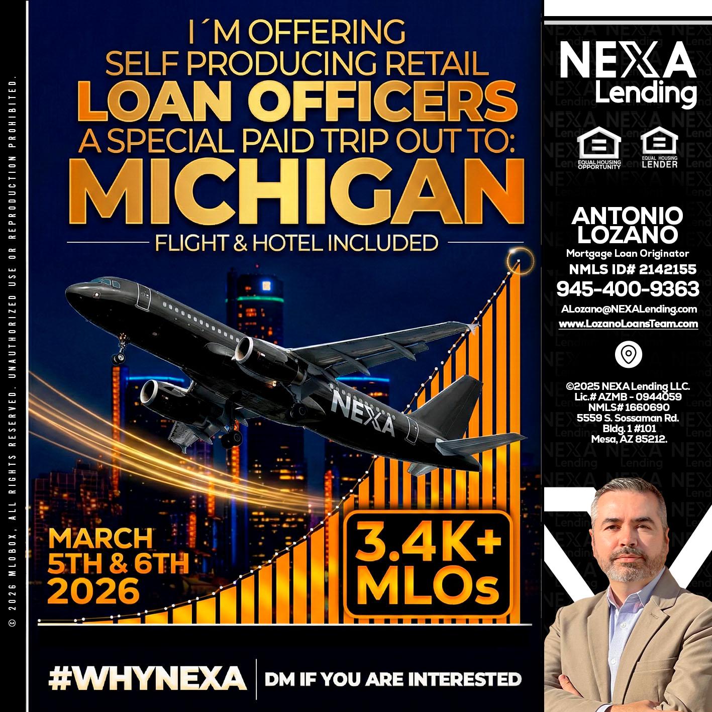MICHIGAN - Antonio Lozano -Mortgage Loan Originator
