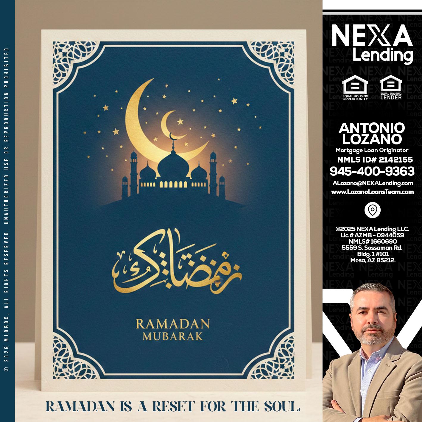 HAPPY RAMADAN - Antonio Lozano -Mortgage Loan Originator