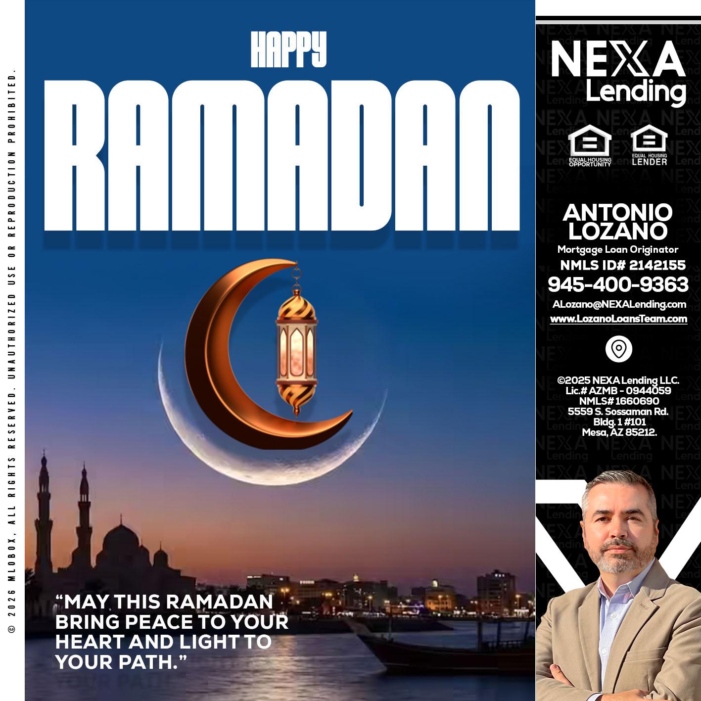 RAMADAN - Antonio Lozano -Mortgage Loan Originator