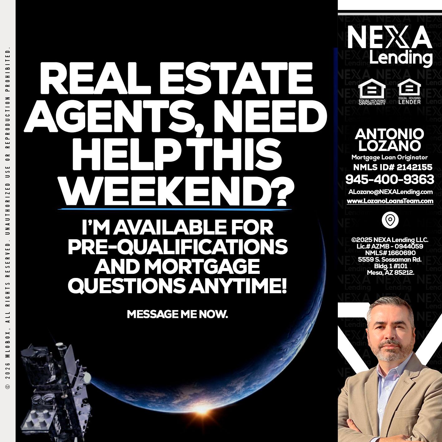 REAL ESTATE AGENTS - Antonio Lozano -Mortgage Loan Originator