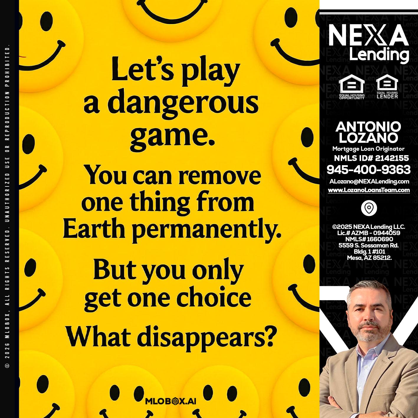 LETS PLAY - Antonio Lozano -Mortgage Loan Originator