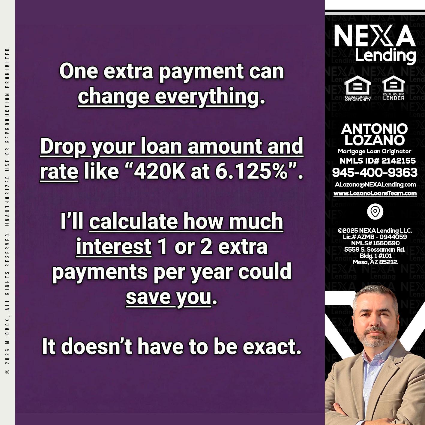ONE EXTRA - Antonio Lozano -Mortgage Loan Originator