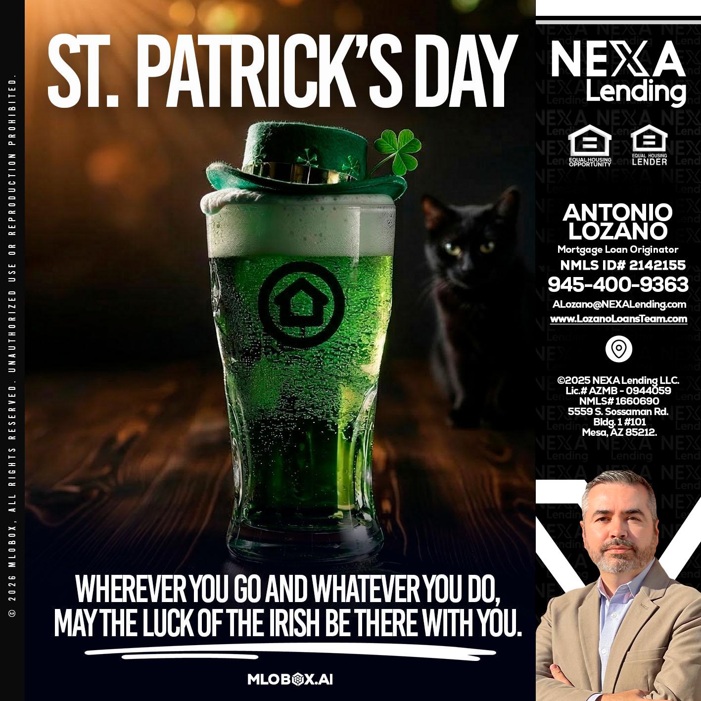 st. Patricks day - Antonio Lozano -Mortgage Loan Originator
