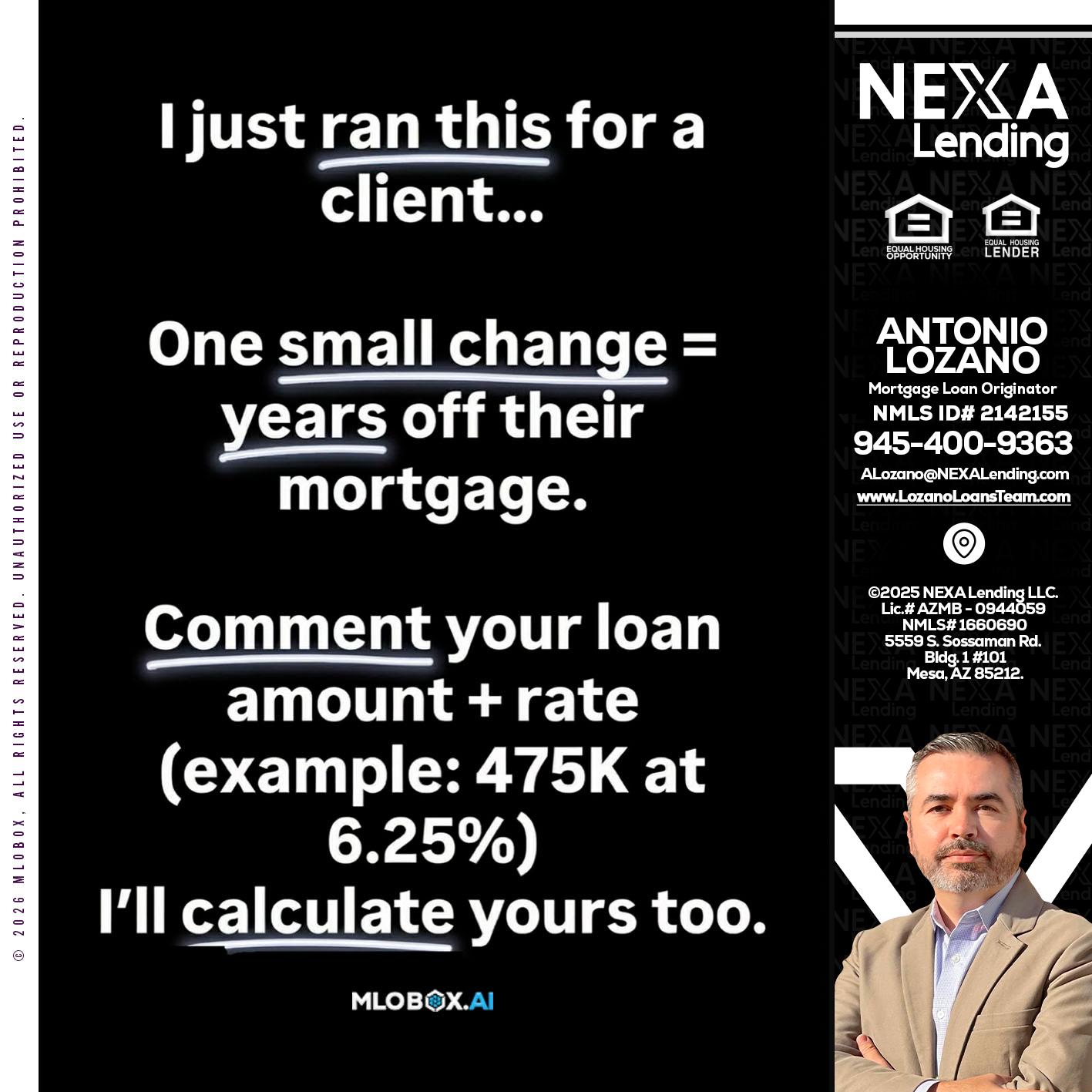 I JUST RAN - Antonio Lozano -Mortgage Loan Originator