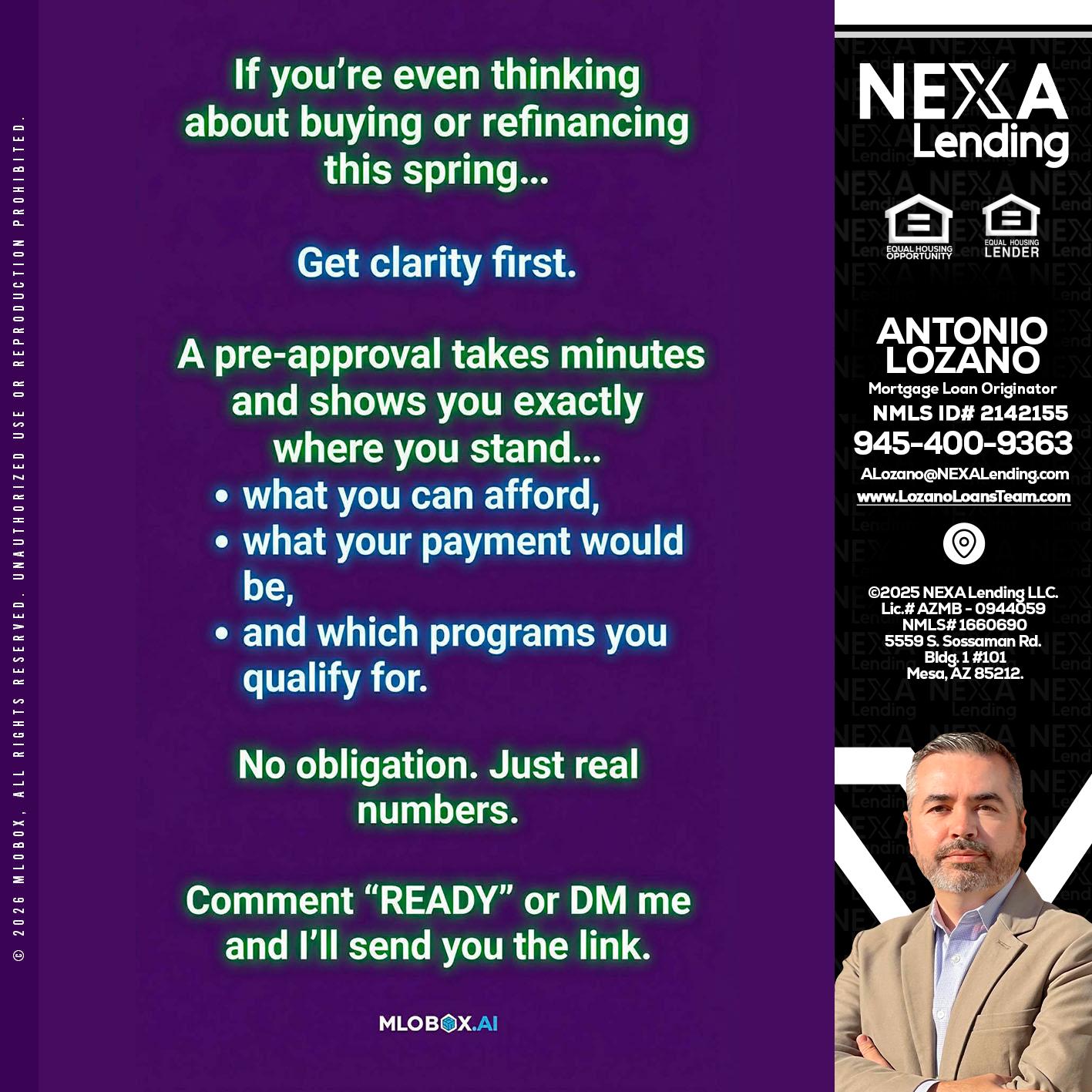IF YOU THINKING - Antonio Lozano -Mortgage Loan Originator