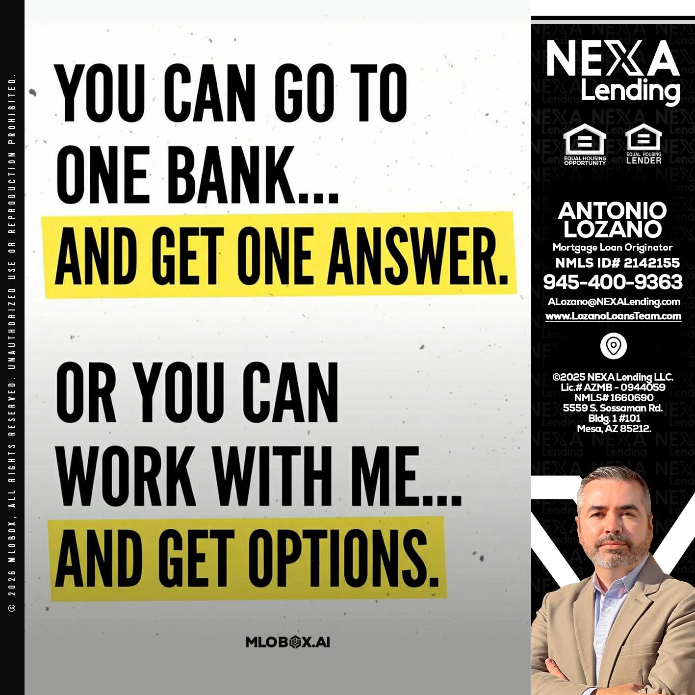 YOU CAN GO TO - Antonio Lozano -Mortgage Loan Originator
