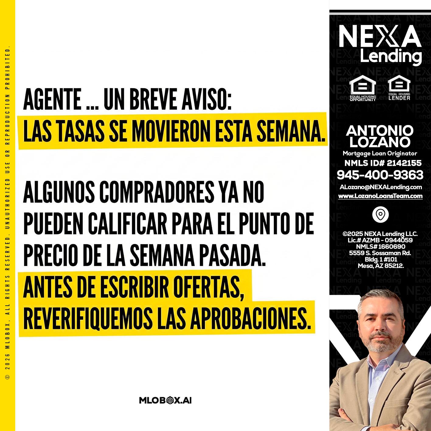 Agente - Antonio Lozano -Mortgage Loan Originator