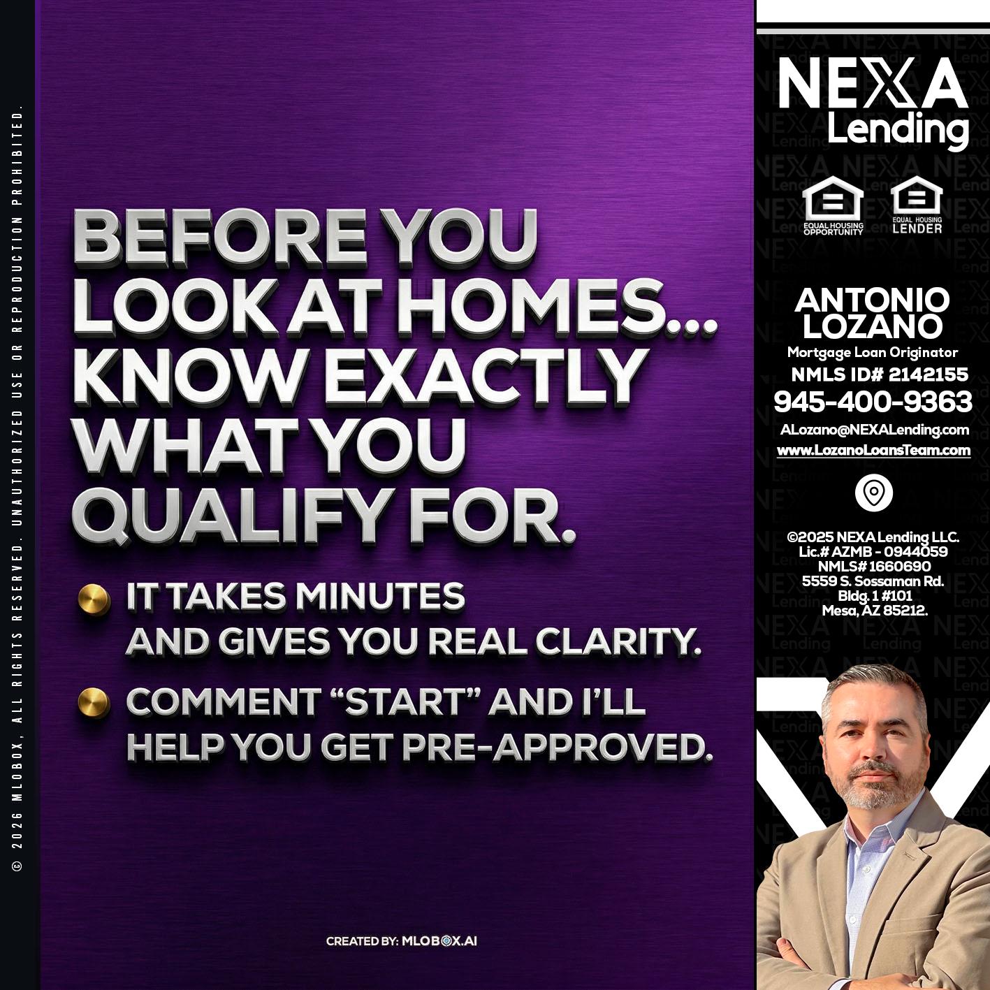 BEFORE YOU - Antonio Lozano -Mortgage Loan Originator