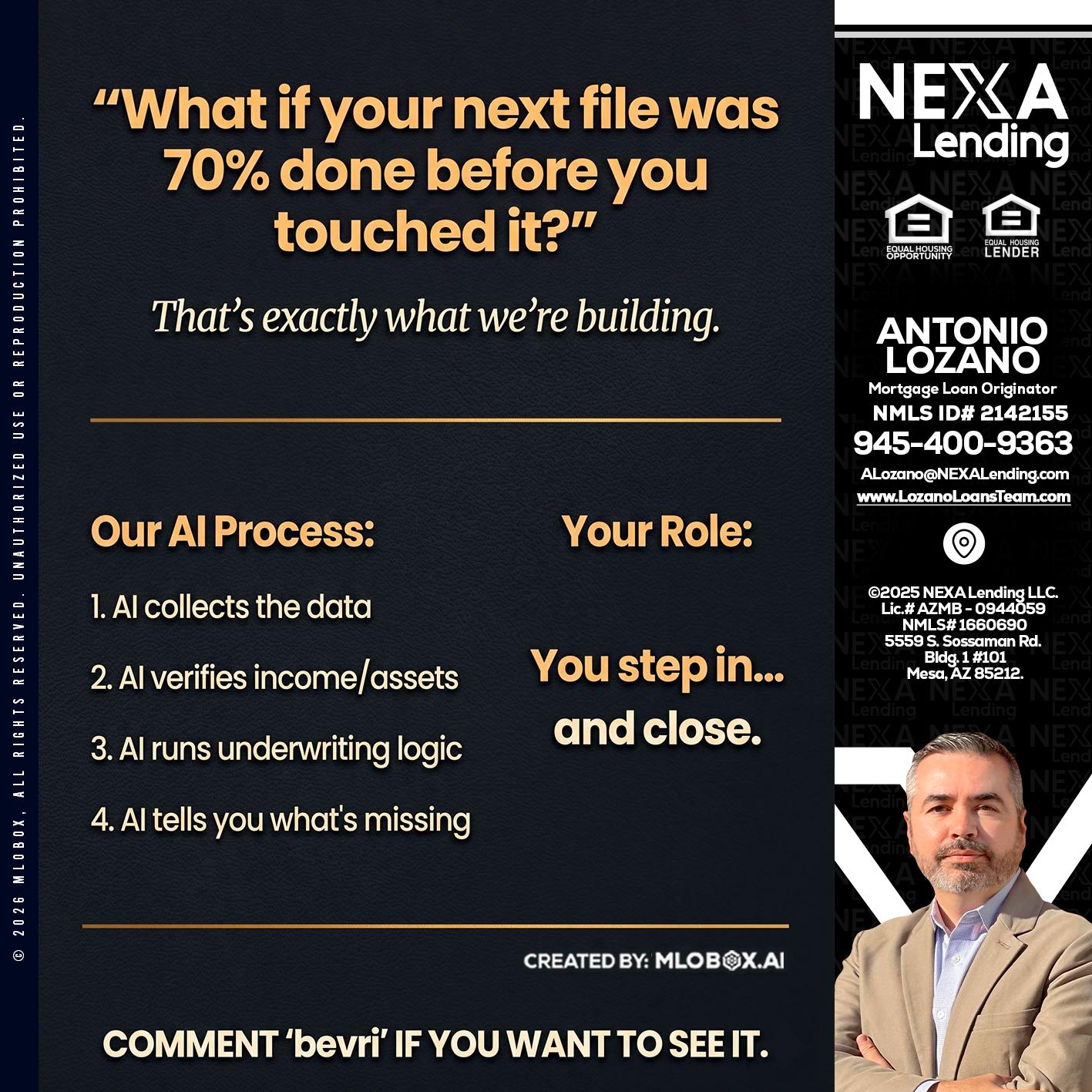 WHAT IF YOUR - Antonio Lozano -Mortgage Loan Originator