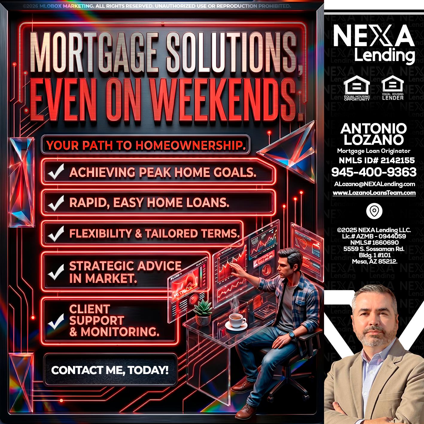 WEEKEND SOLUTIONS - Antonio Lozano -Mortgage Loan Originator
