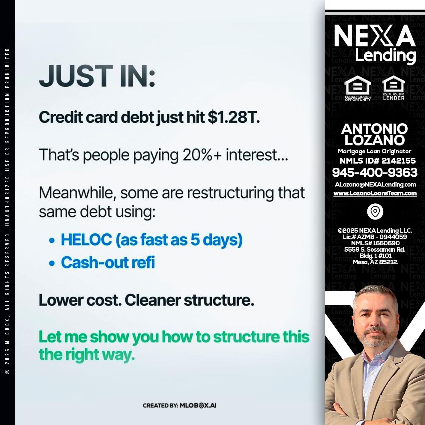 JUST IN - Antonio Lozano -Mortgage Loan Originator
