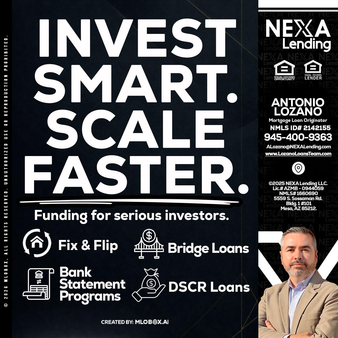 INVEST SMART - Antonio Lozano -Mortgage Loan Originator