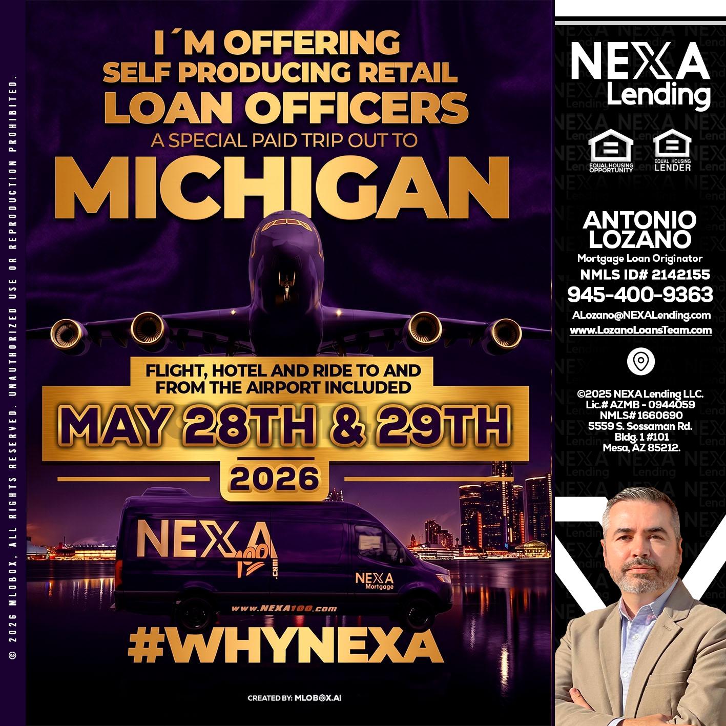 MICHIGAN - Antonio Lozano -Mortgage Loan Originator