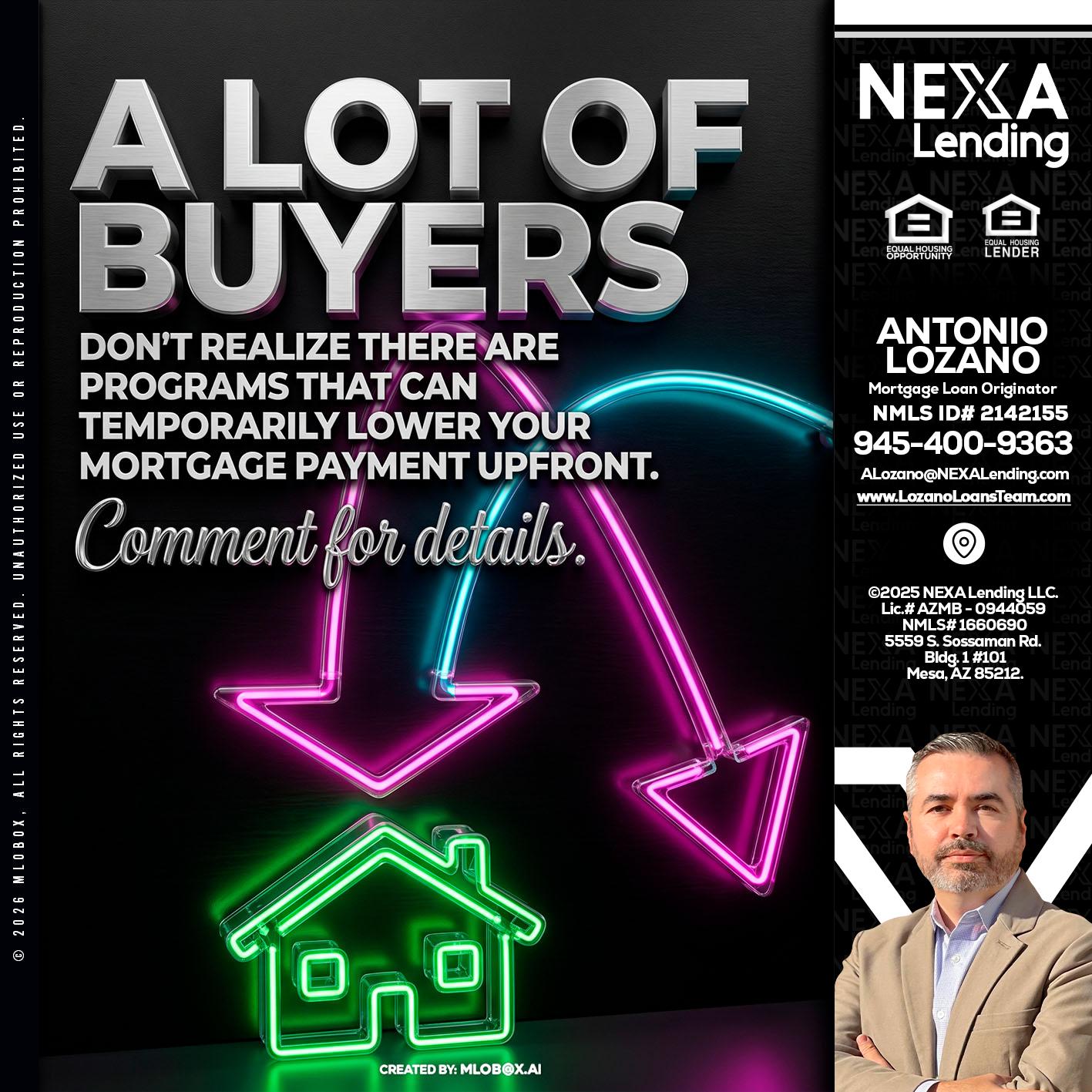 A LOT OF BUYERS - Antonio Lozano -Mortgage Loan Originator