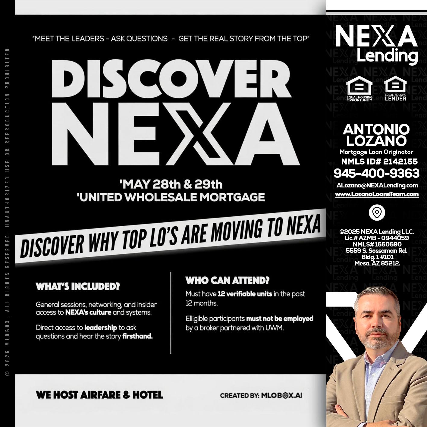DISCOVER NEXA - Antonio Lozano -Mortgage Loan Originator