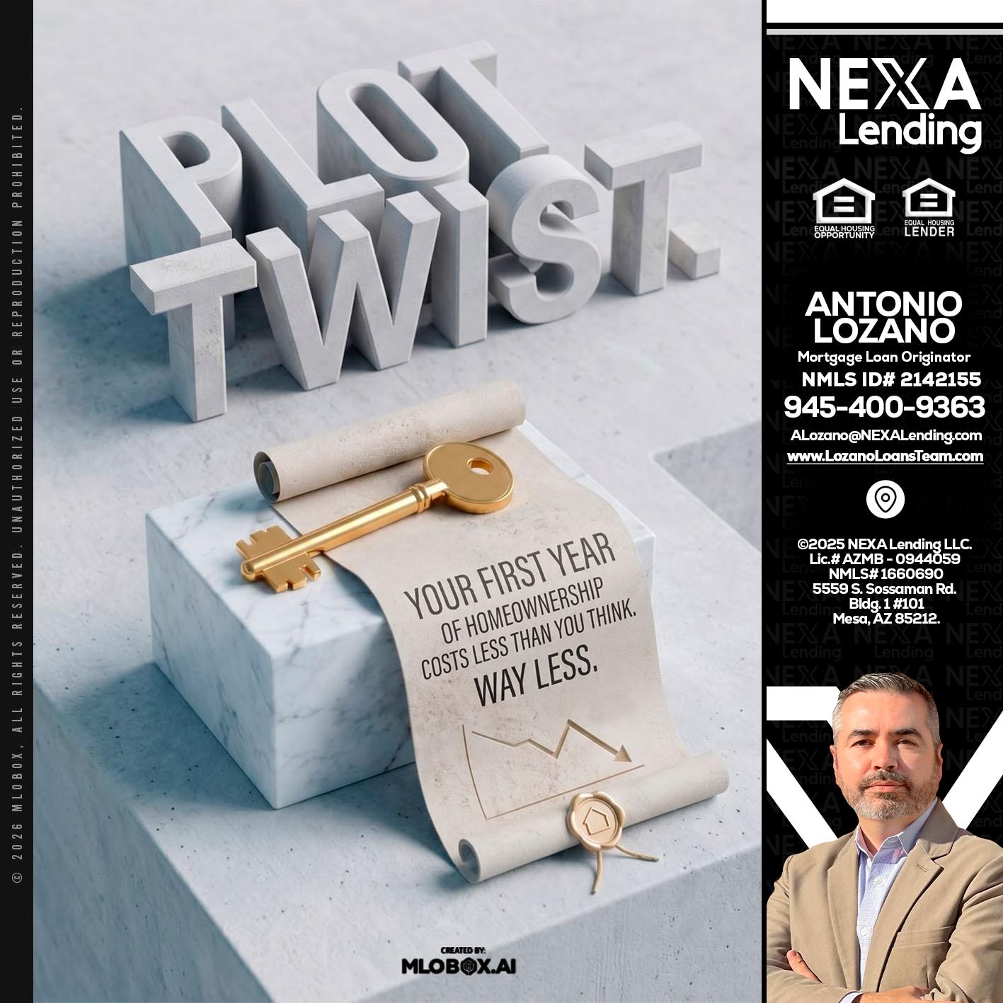 PLOT TWIST - Antonio Lozano -Mortgage Loan Originator