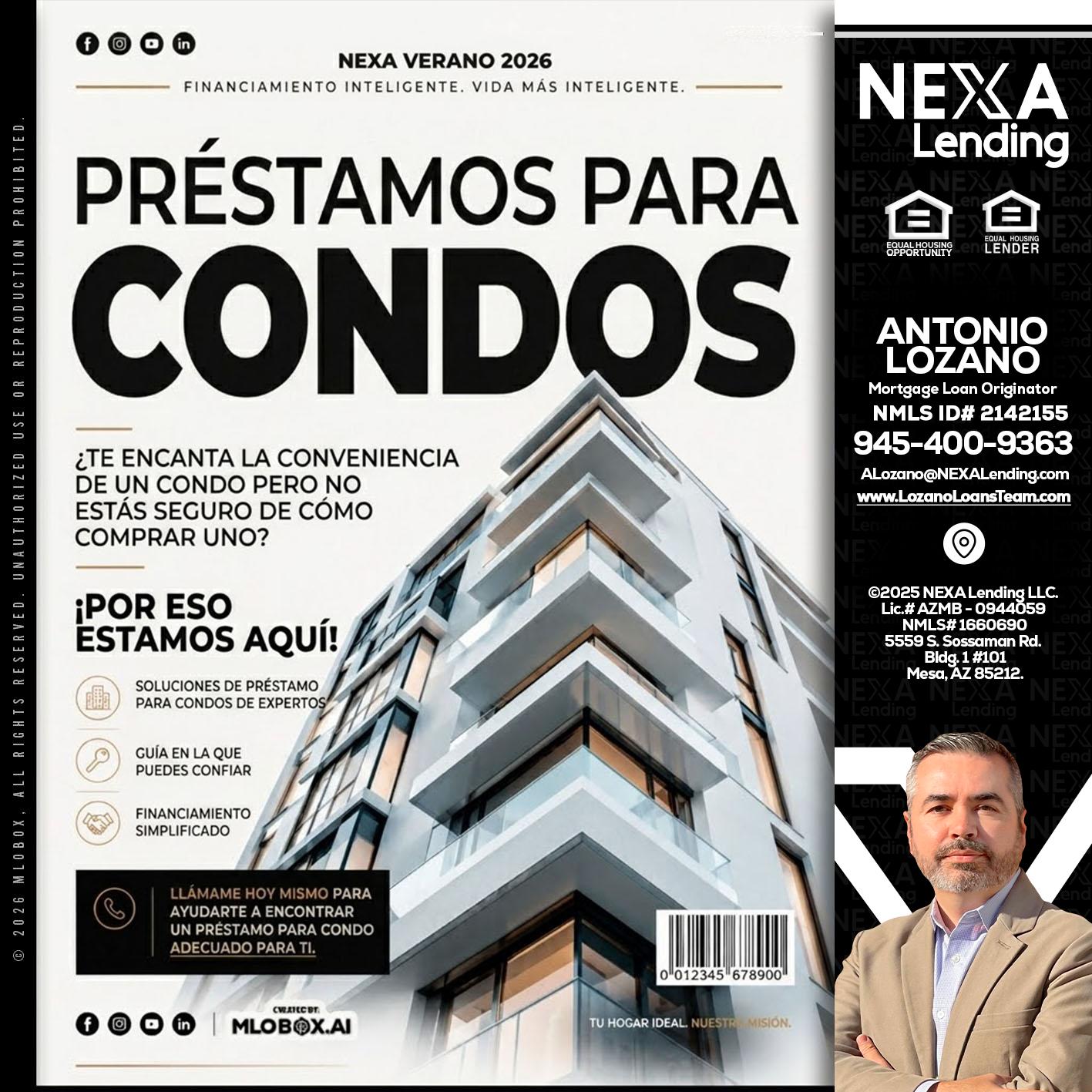 PRESTAMOS PARA CONDOS - Antonio Lozano -Mortgage Loan Originator