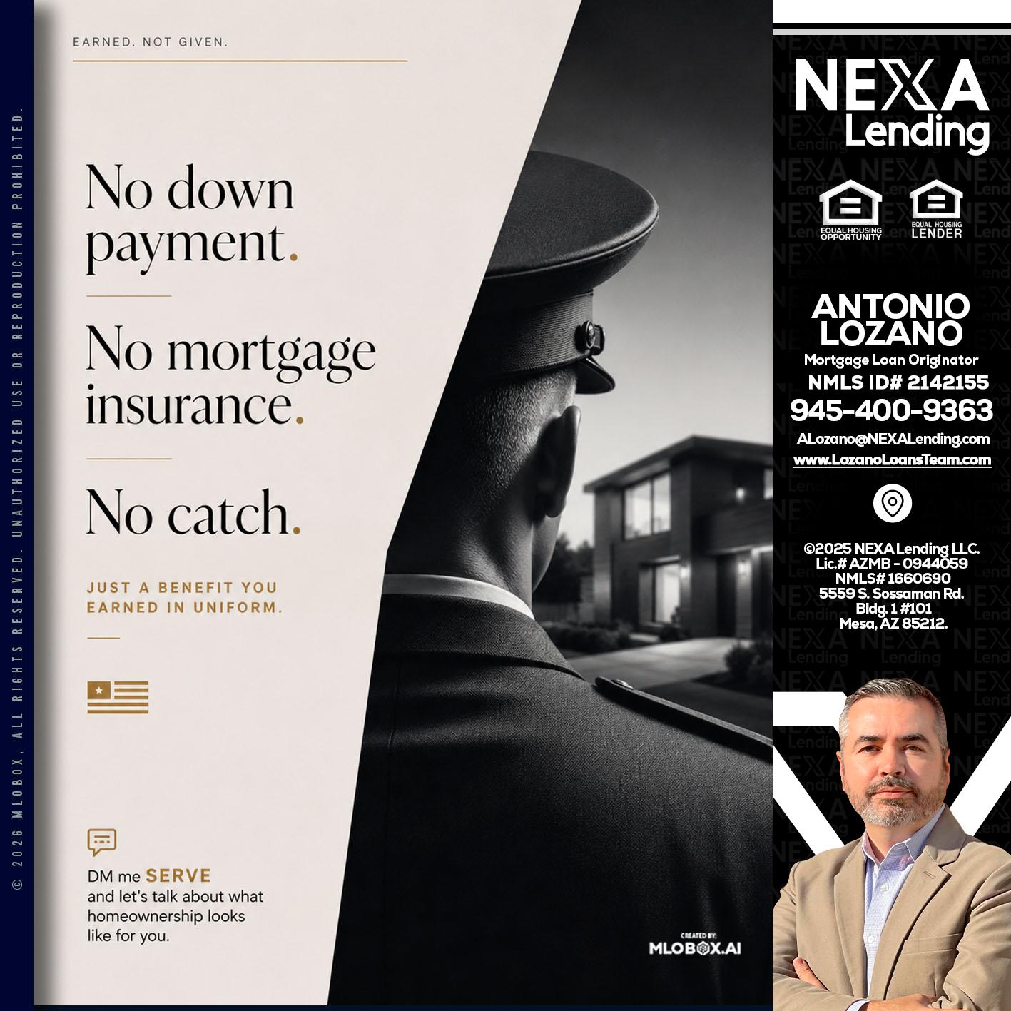 NO DOWN PAYMENT - Antonio Lozano -Mortgage Loan Originator