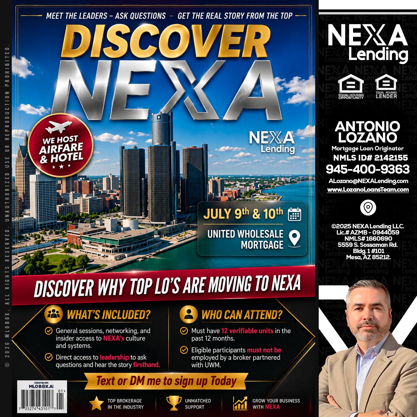 DISCOVER NEXA - Antonio Lozano -Mortgage Loan Originator